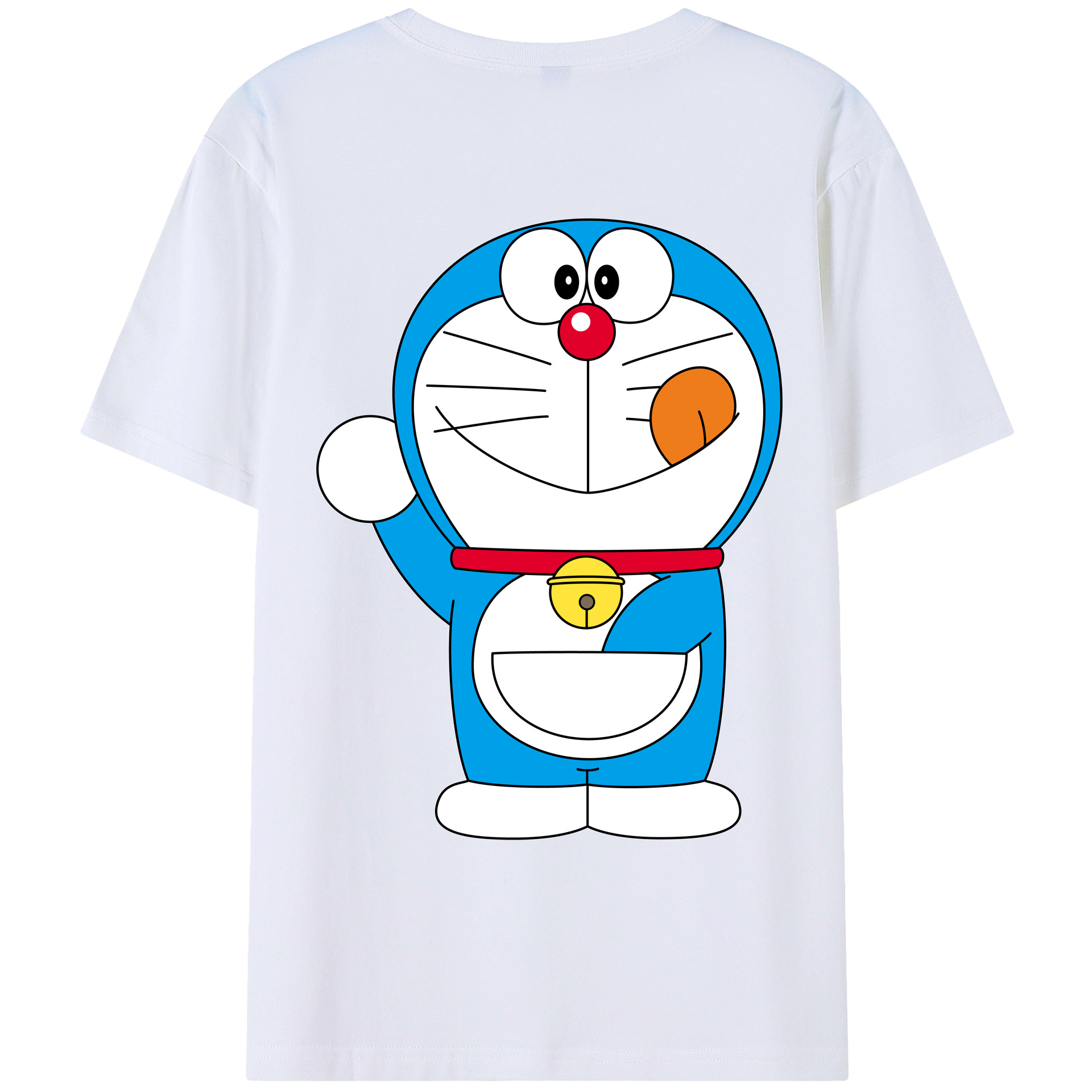 （画像用） ドラえもん Doraemon 綿100％ メンズ半袖Tシャツ（バックプリント） 通気性