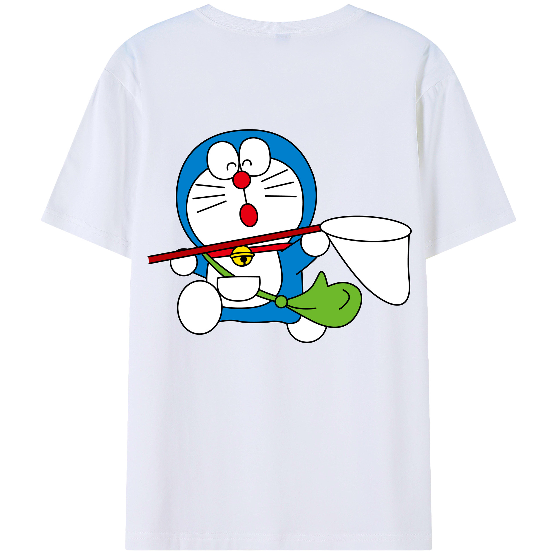 （画像用） ドラえもん Doraemon 綿100％ メンズ半袖Tシャツ（バックプリント） 通気性