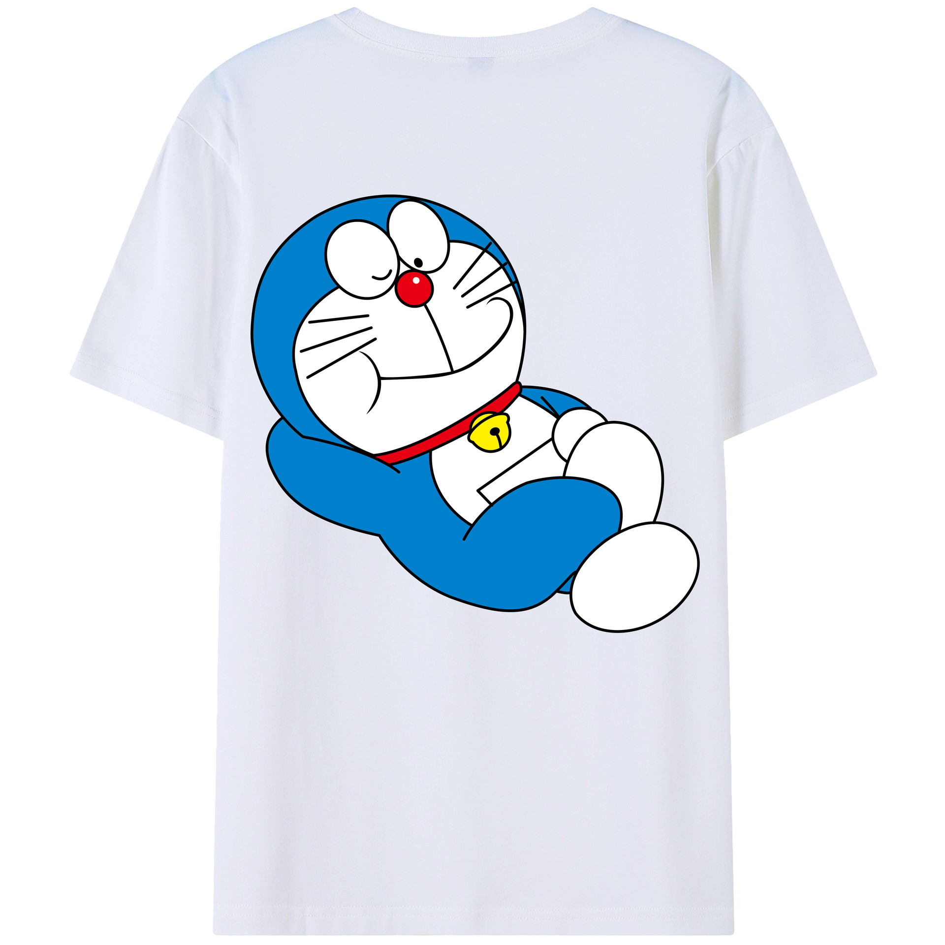 （画像用） ドラえもん Doraemon 綿100％ メンズ半袖Tシャツ（バックプリント） 通気性