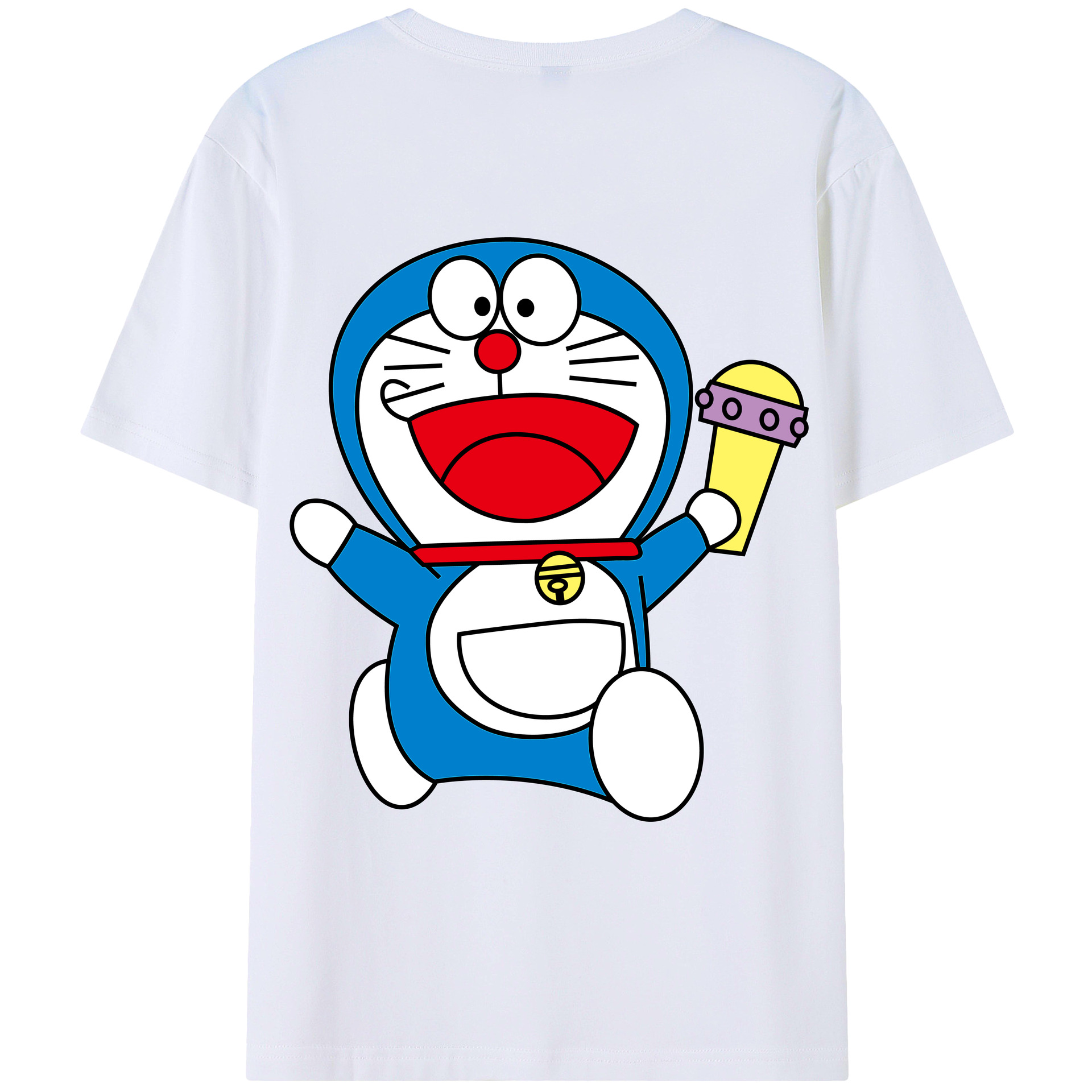（画像用） ドラえもん Doraemon 綿100％ メンズ半袖Tシャツ（バックプリント） 通気性