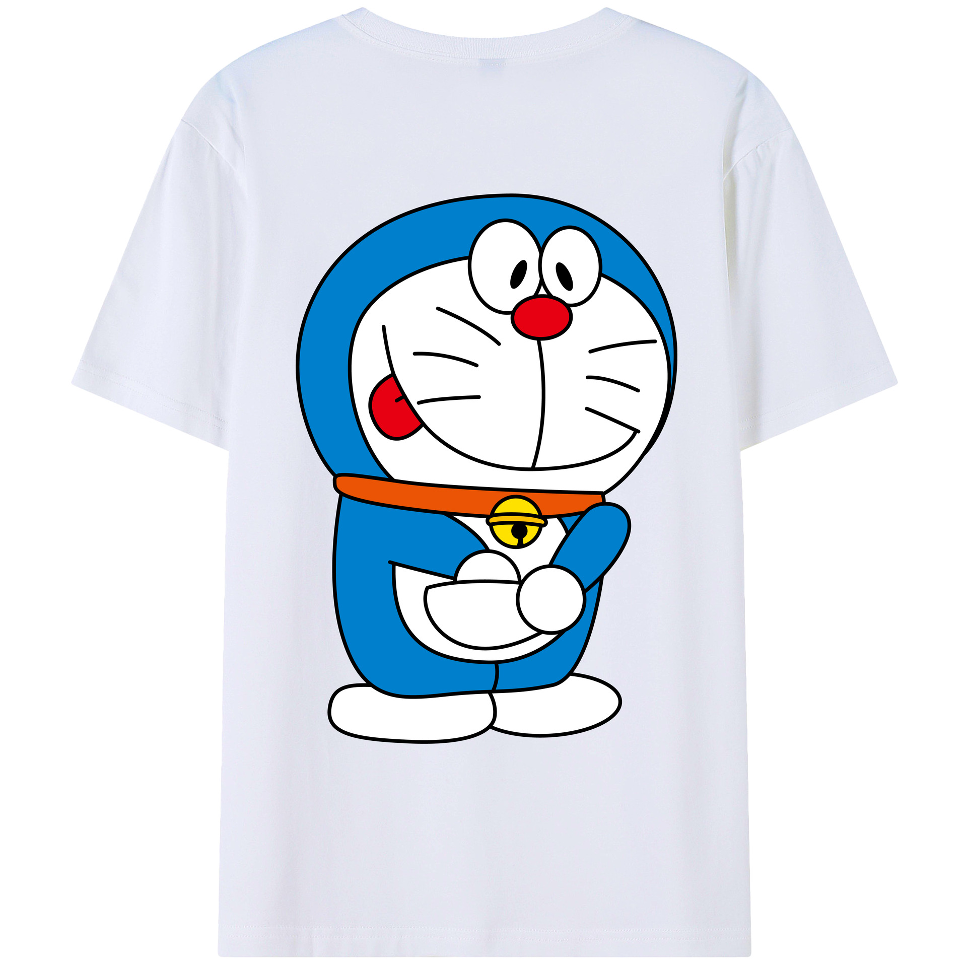 （画像用） ドラえもん Doraemon 綿100％ メンズ半袖Tシャツ（バックプリント） 通気性