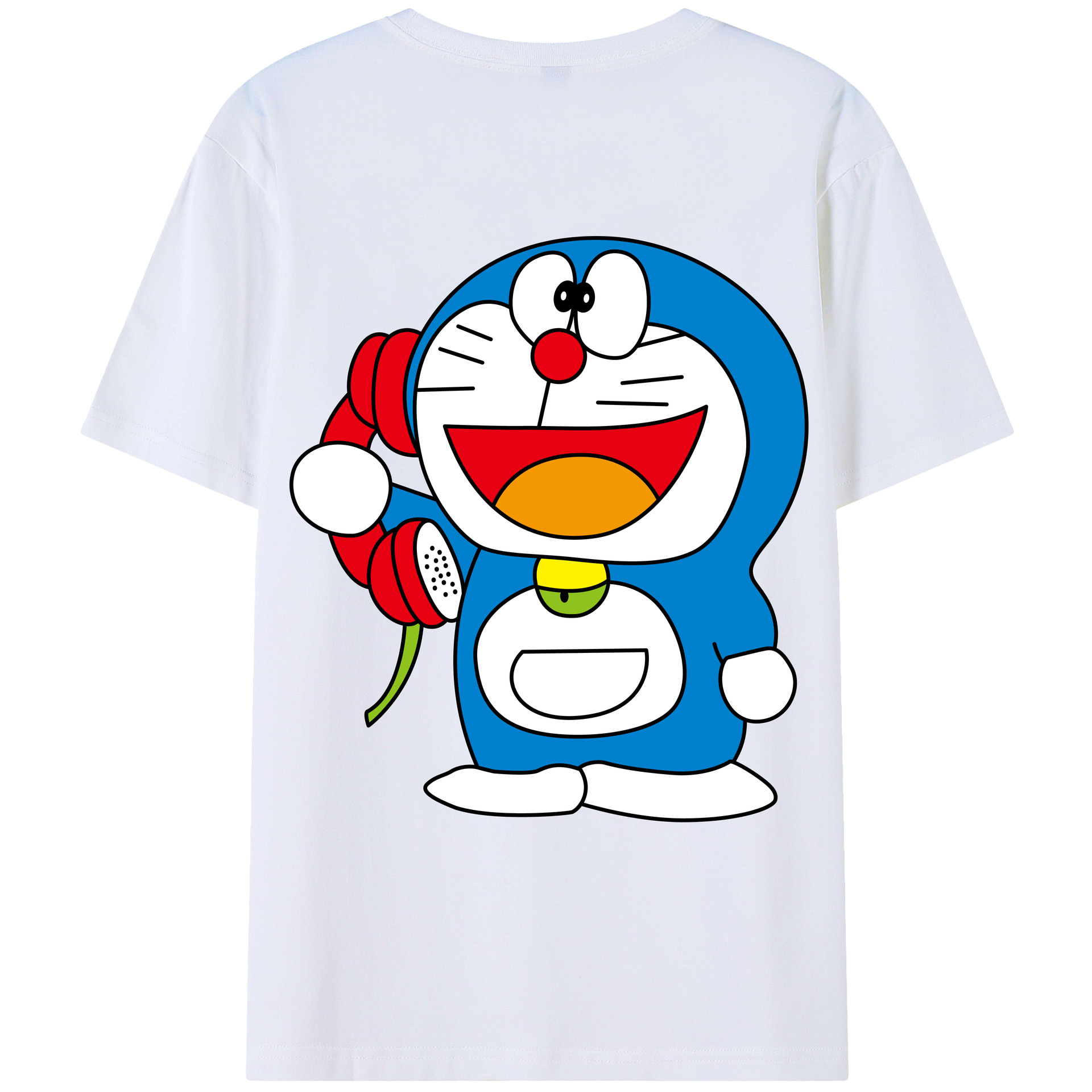 （画像用） ドラえもん Doraemon 綿100％ メンズ半袖Tシャツ（バックプリント） 通気性