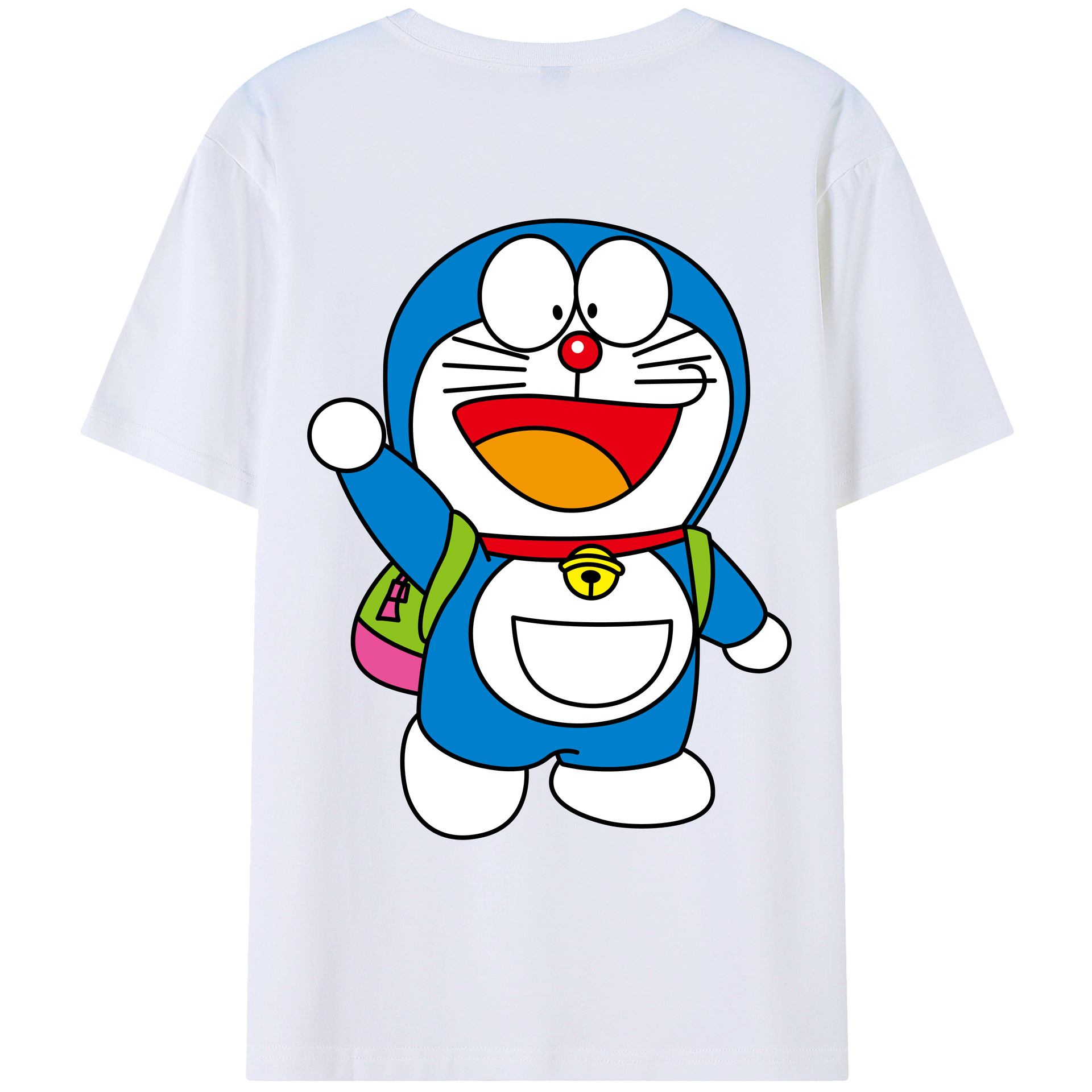 （画像用） ドラえもん Doraemon 綿100％ メンズ半袖Tシャツ（バックプリント） 通気性