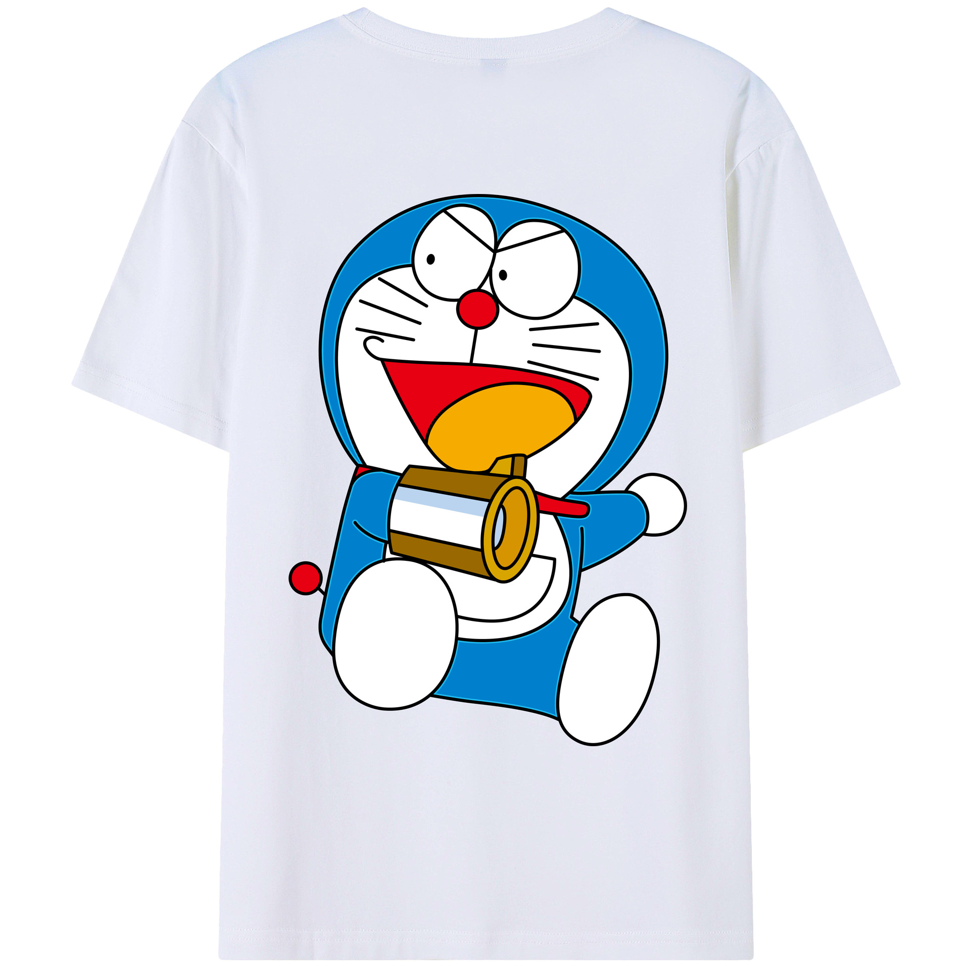 （画像用） ドラえもん Doraemon 綿100％ メンズ半袖Tシャツ（バックプリント） 通気性