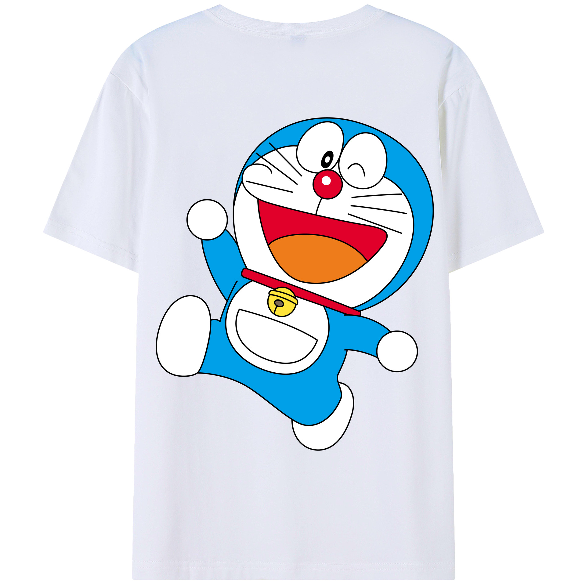 （画像用） ドラえもん Doraemon 綿100％ メンズ半袖Tシャツ（バックプリント） 通気性