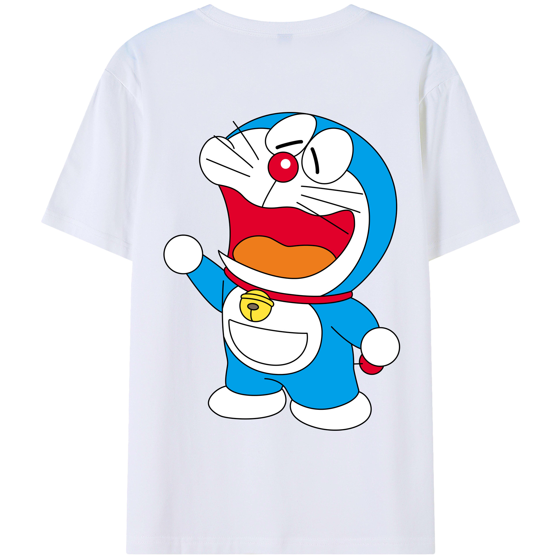 （画像用） ドラえもん Doraemon 綿100％ メンズ半袖Tシャツ（バックプリント） 通気性