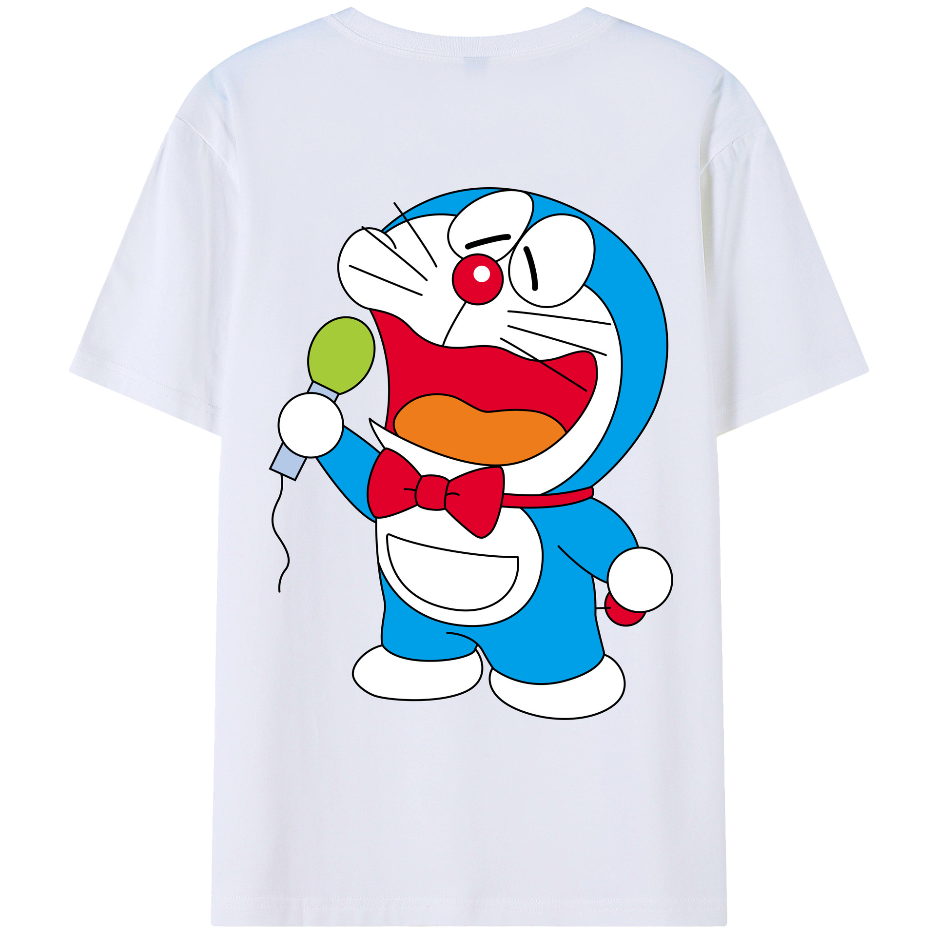 （画像用） ドラえもん Doraemon 綿100％ メンズ半袖Tシャツ（バックプリント） 通気性