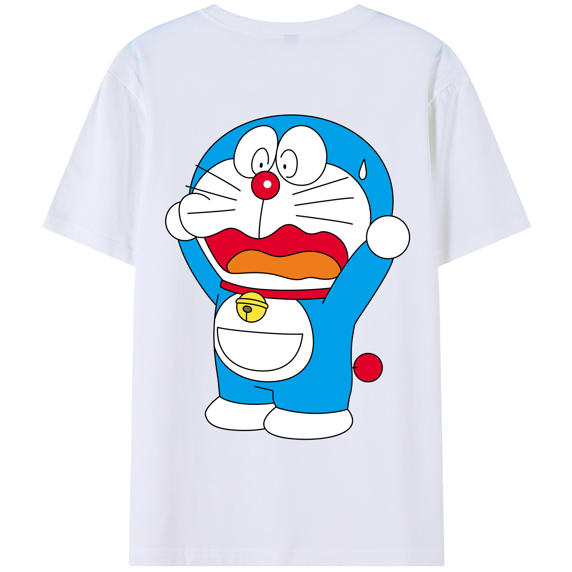 （画像用） ドラえもん Doraemon 綿100％ メンズ半袖Tシャツ（バックプリント） 通気性