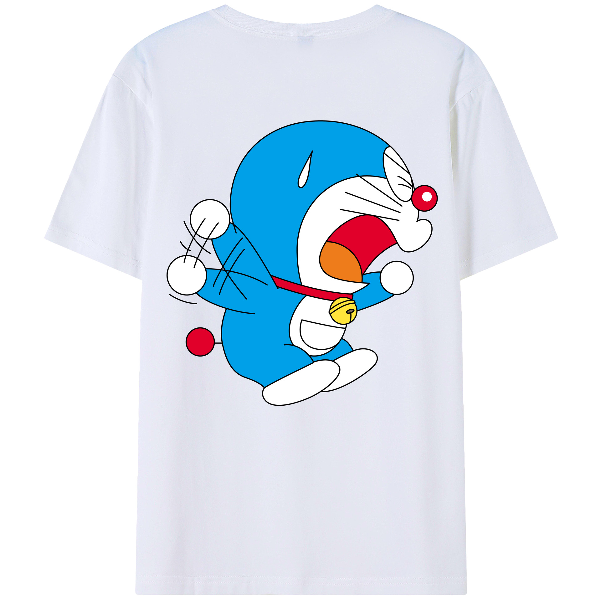 （画像用） ドラえもん Doraemon 綿100％ メンズ半袖Tシャツ（バックプリント） 通気性