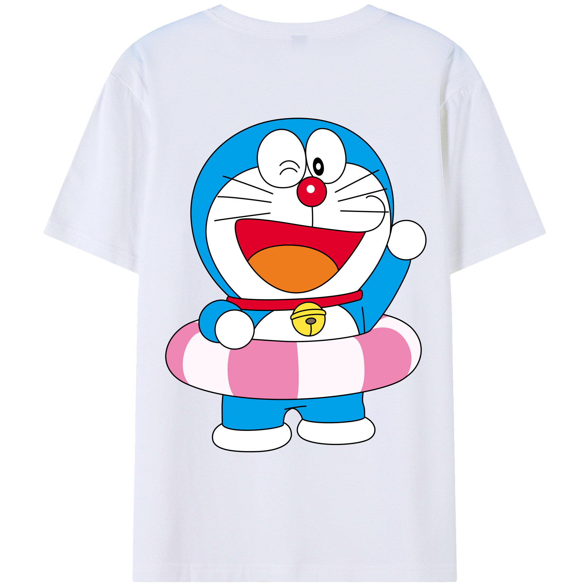 （画像用） ドラえもん Doraemon 綿100％ メンズ半袖Tシャツ（バックプリント） 通気性