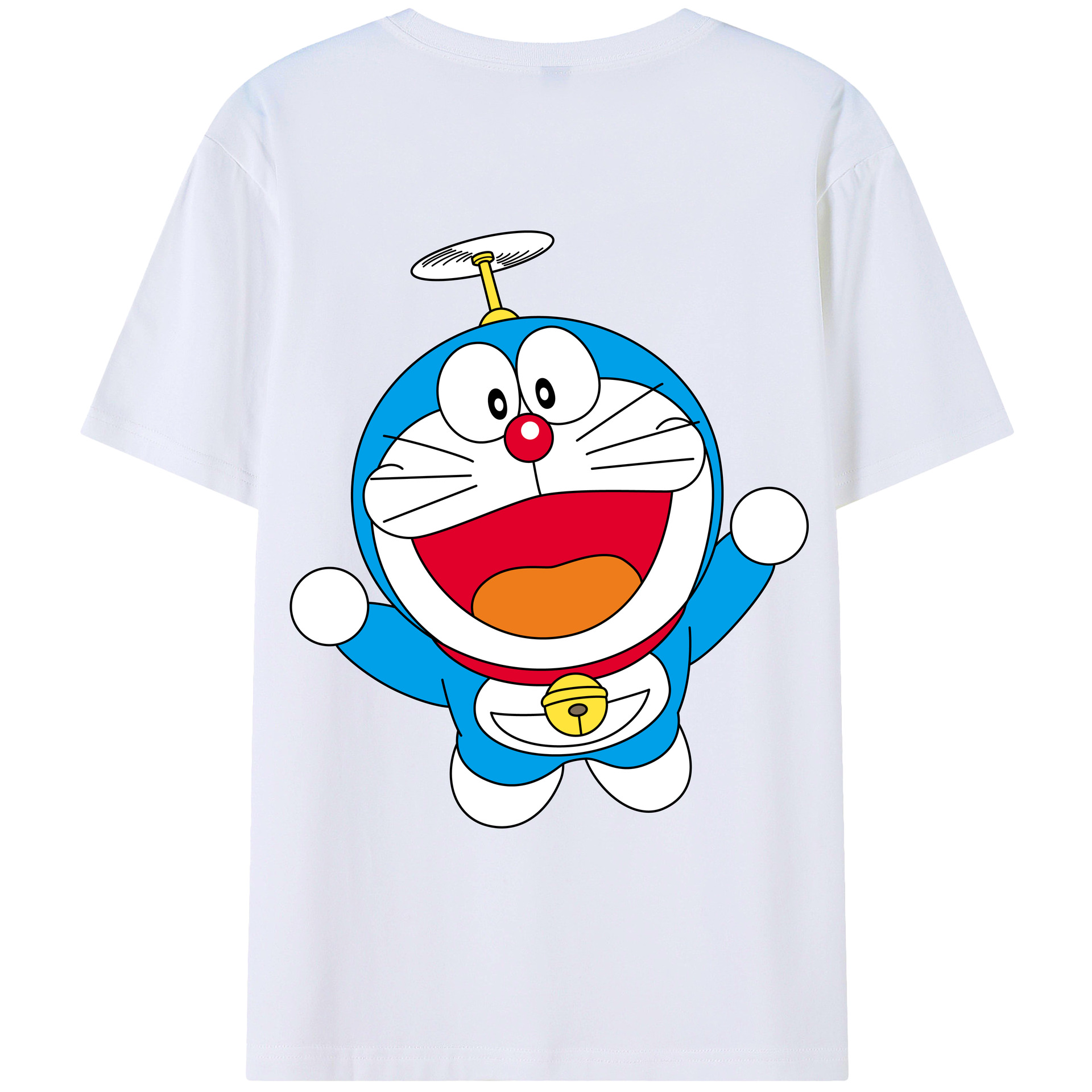 （画像用） ドラえもん Doraemon 綿100％ メンズ半袖Tシャツ（バックプリント） 通気性