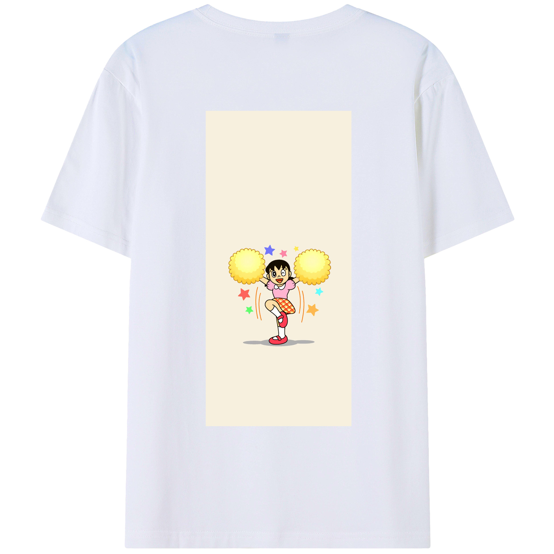 （画像用） ドラえもん みなもと しずか Doraemon Shizuka Minamoto 綿100％ メンズ半袖Tシャツ（バックプリント） 通気性