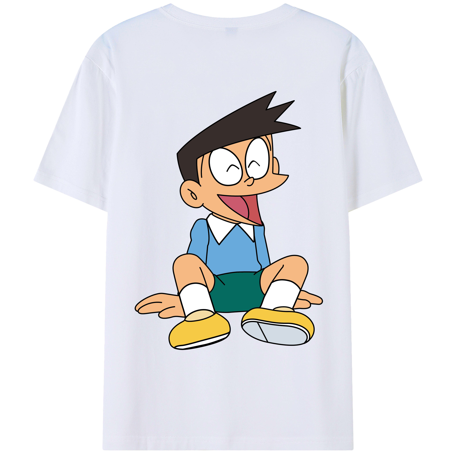 （画像用） ドラえもん 骨川 スネ夫 Doraemon Honekawa Suneo 綿100％ メンズ半袖Tシャツ（バックプリント） 通気性