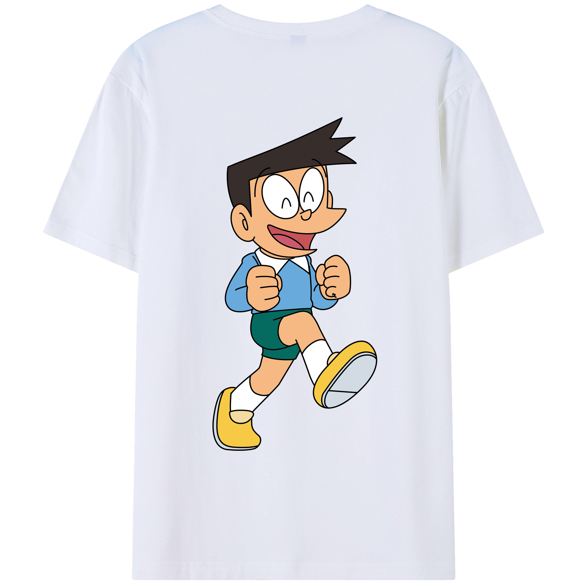 （画像用） ドラえもん 骨川 スネ夫 Doraemon Honekawa Suneo 綿100％ メンズ半袖Tシャツ（バックプリント） 通気性