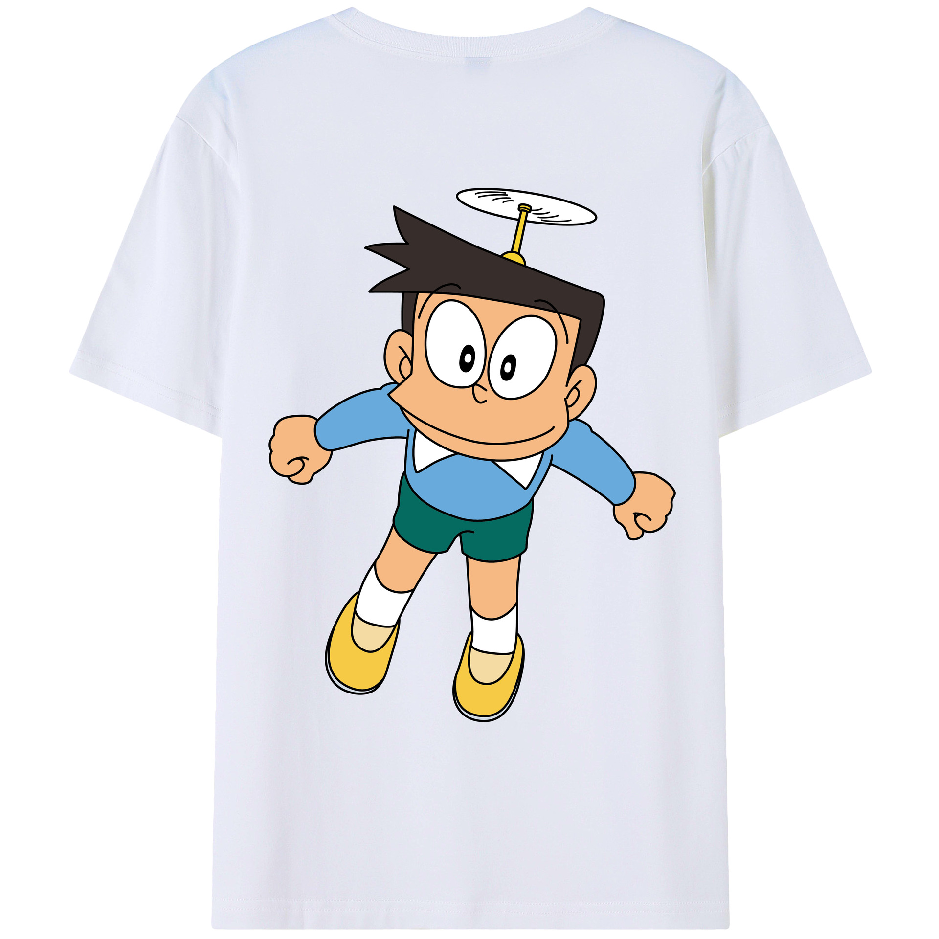 （画像用） ドラえもん 骨川 スネ夫 Doraemon Honekawa Suneo 綿100％ メンズ半袖Tシャツ（バックプリント） 通気性