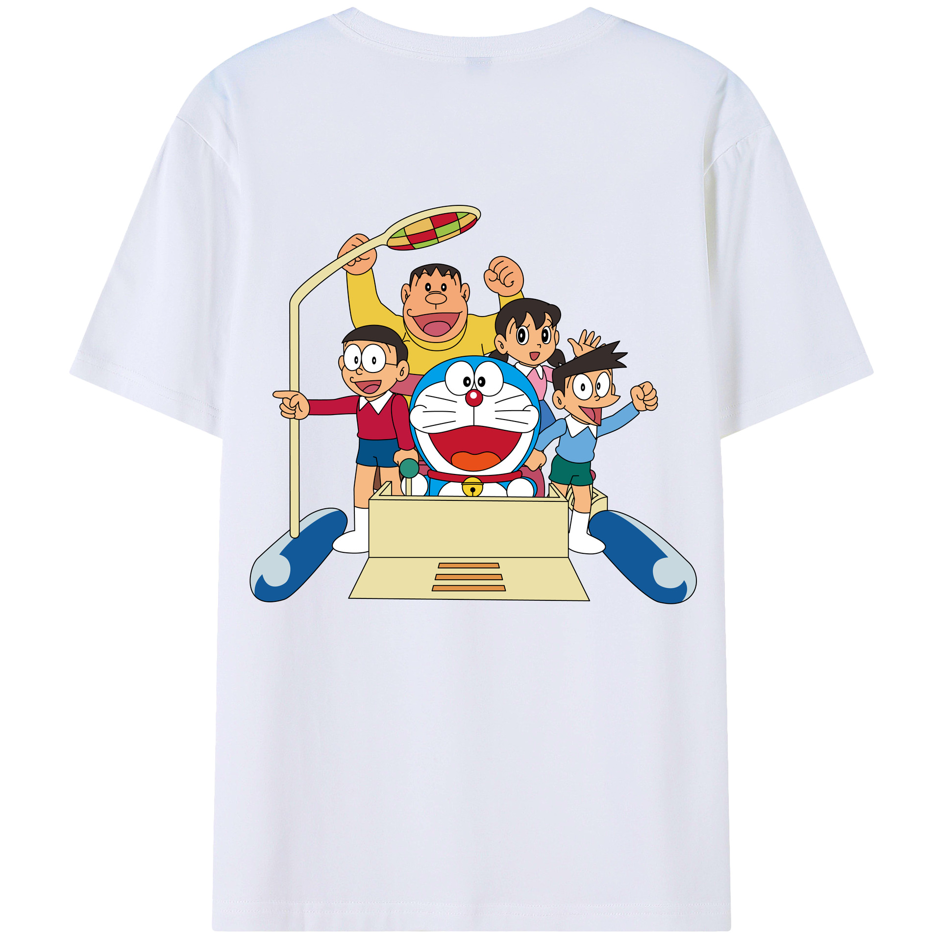 （画像用） ドラえもん 骨川 スネ夫 Doraemon Honekawa Suneo 綿100％ メンズ半袖Tシャツ（バックプリント） 通気性