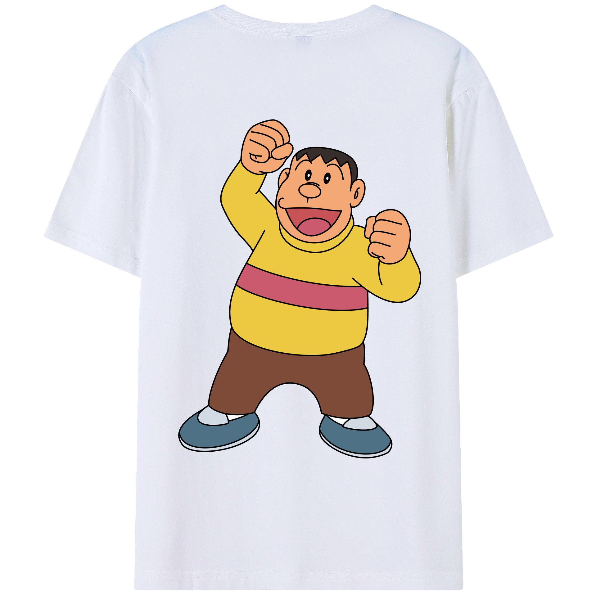 （画像用） ドラえもん 剛田武 Doraemon Gouta Takeshi 綿100％ メンズ半袖Tシャツ（バックプリント） 通気性