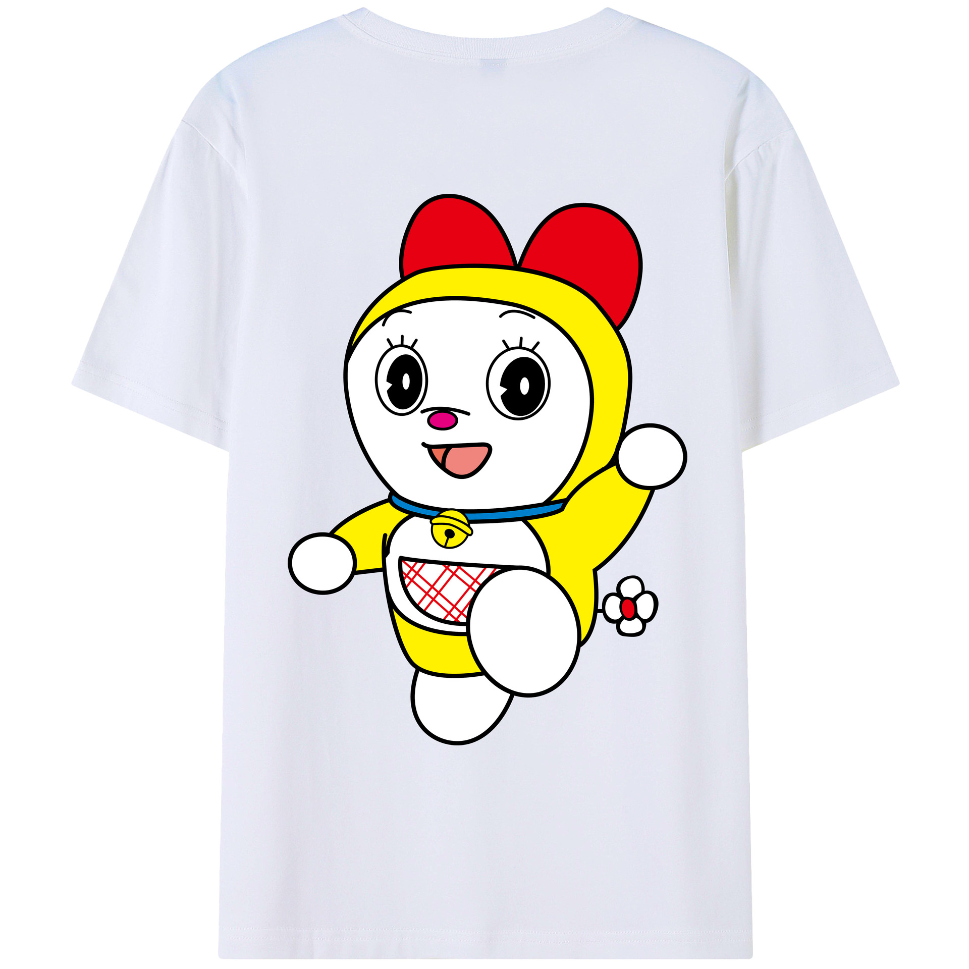 （画像用） ドラえもん ドラミ Doraemon Dorami 綿100％ メンズ半袖Tシャツ（バックプリント） 通気性