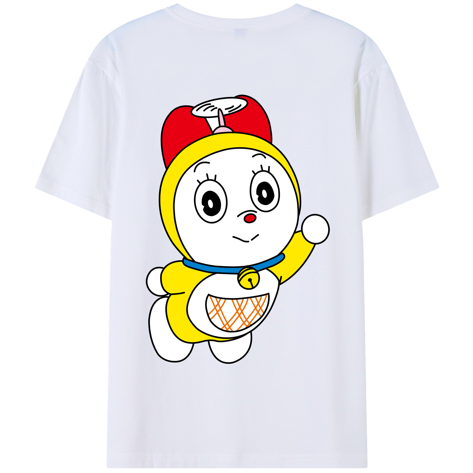 （画像用） ドラえもん ドラミ Doraemon Dorami 綿100％ メンズ半袖Tシャツ（バックプリント） 通気性