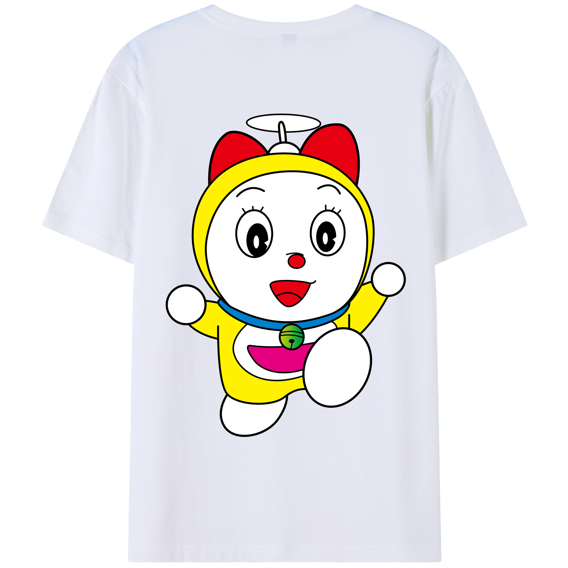 （画像用） ドラえもん ドラミ Doraemon Dorami 綿100％ メンズ半袖Tシャツ（バックプリント） 通気性