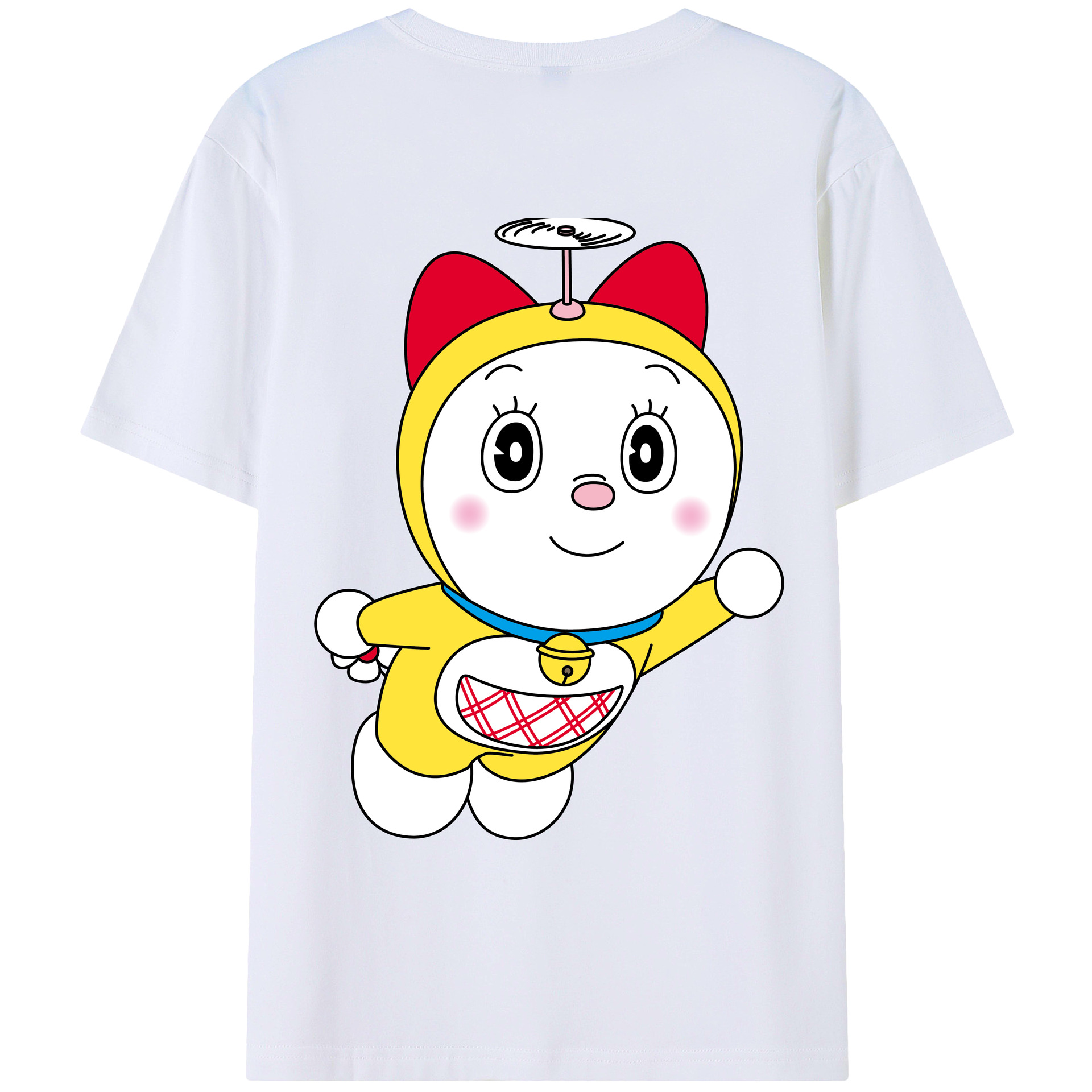 （画像用） ドラえもん ドラミ Doraemon Dorami 綿100％ メンズ半袖Tシャツ（バックプリント） 通気性