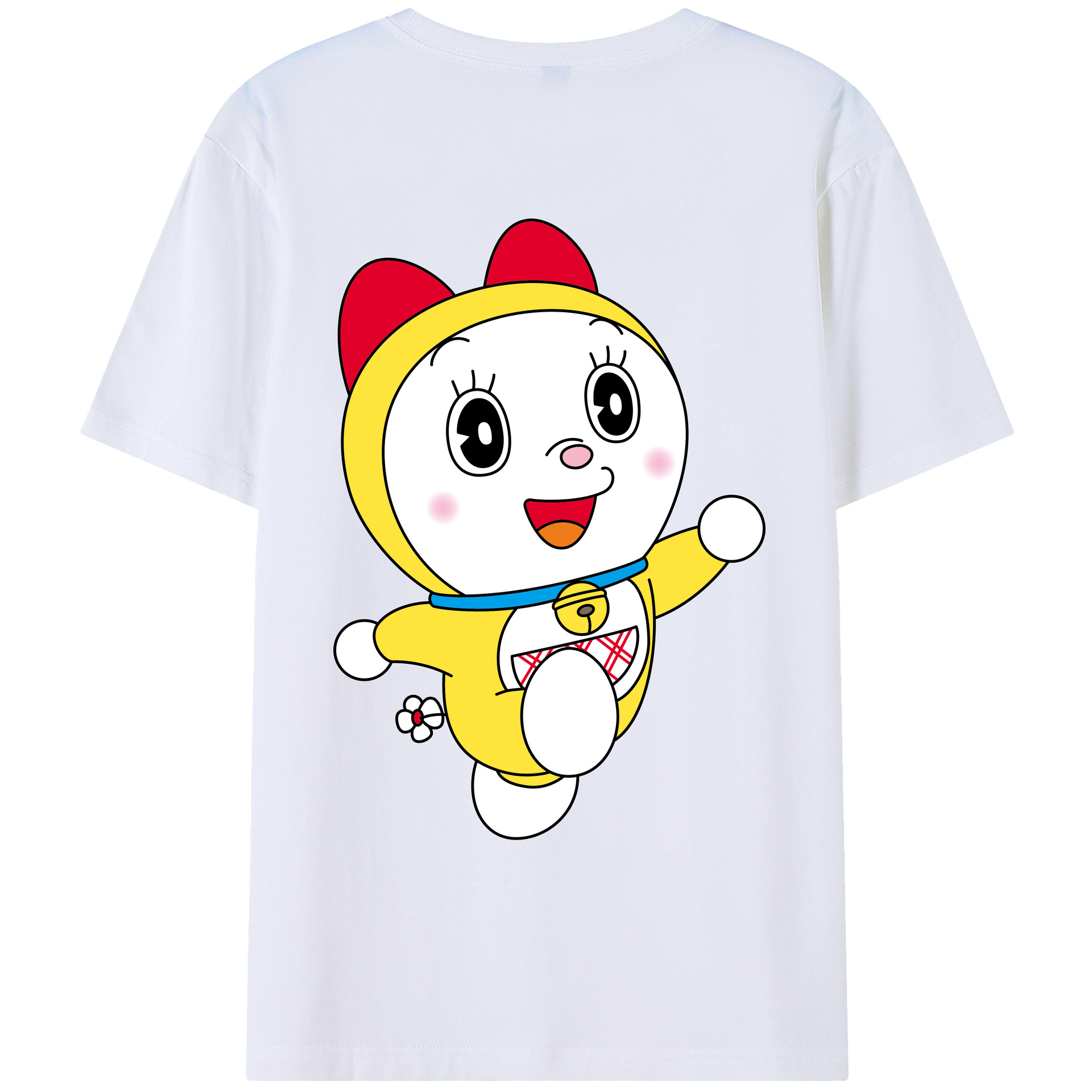 （画像用） ドラえもん ドラミ Doraemon Dorami 綿100％ メンズ半袖Tシャツ（バックプリント） 通気性