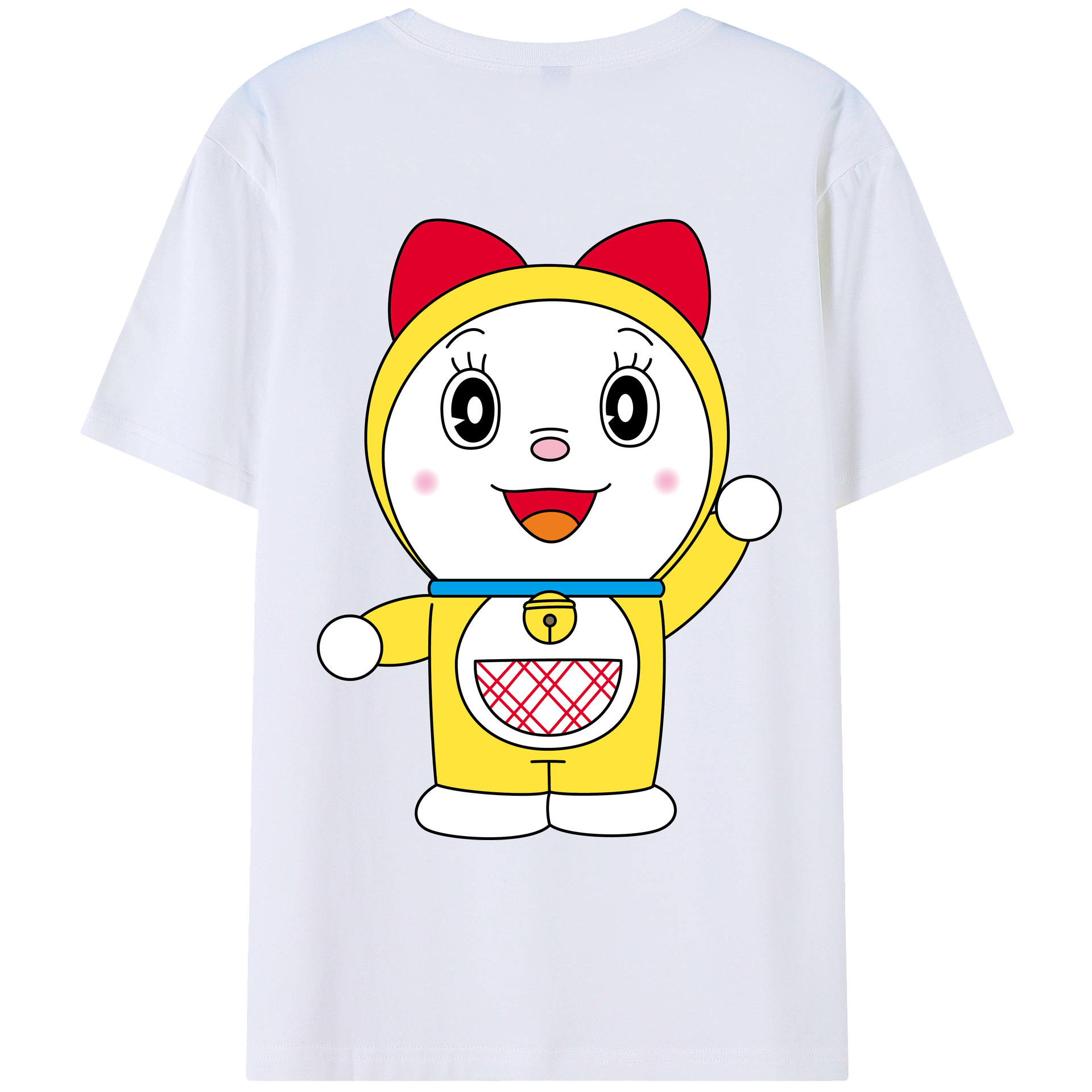 （画像用） ドラえもん ドラミ Doraemon Dorami 綿100％ メンズ半袖Tシャツ（バックプリント） 通気性
