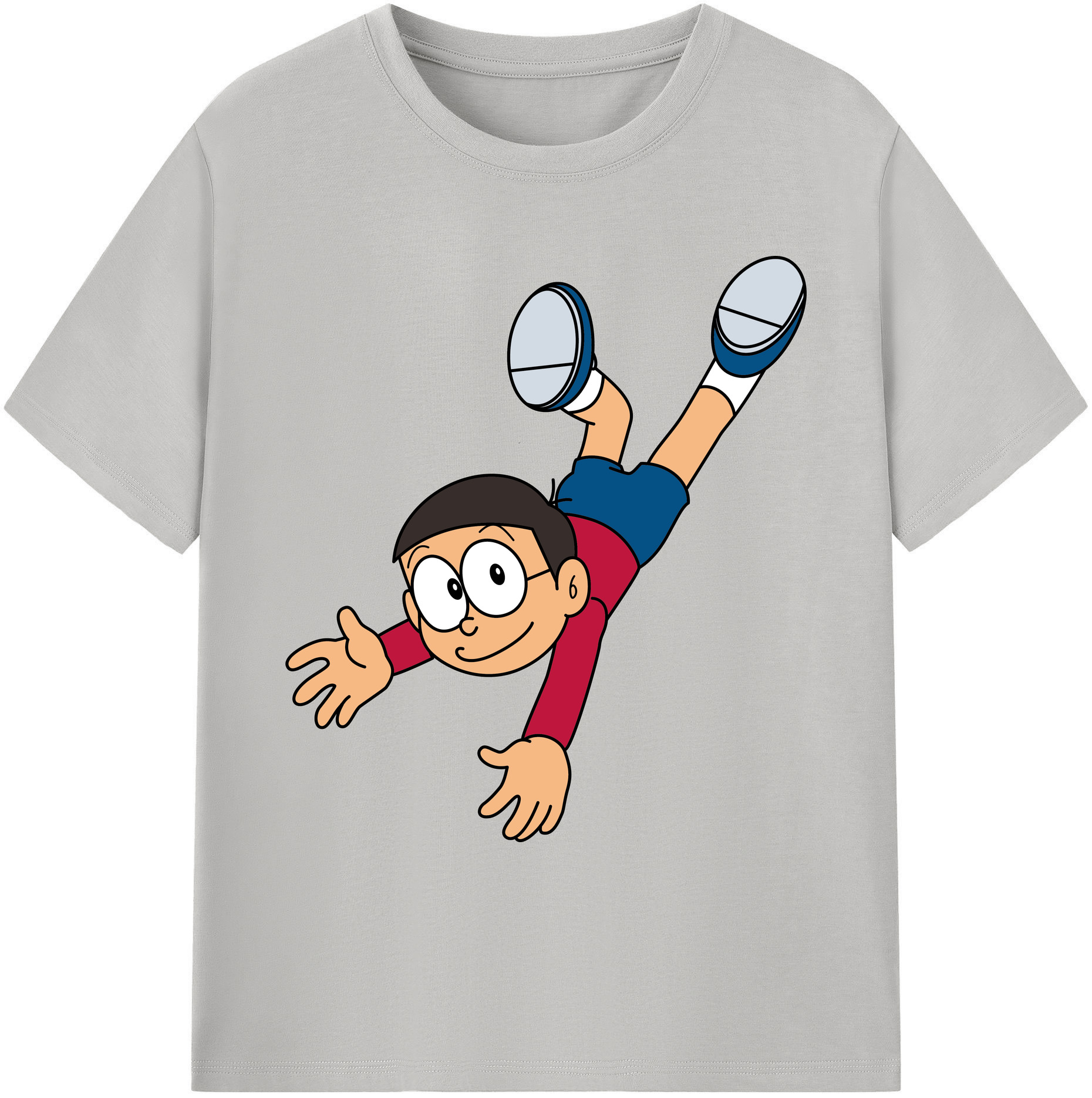 （画像用） ドラえもん 野比 のび太 Doraemon Nobita Nobi 綿100％ メンズ半袖Tシャツ｜肌触りやわらか＆通気性
