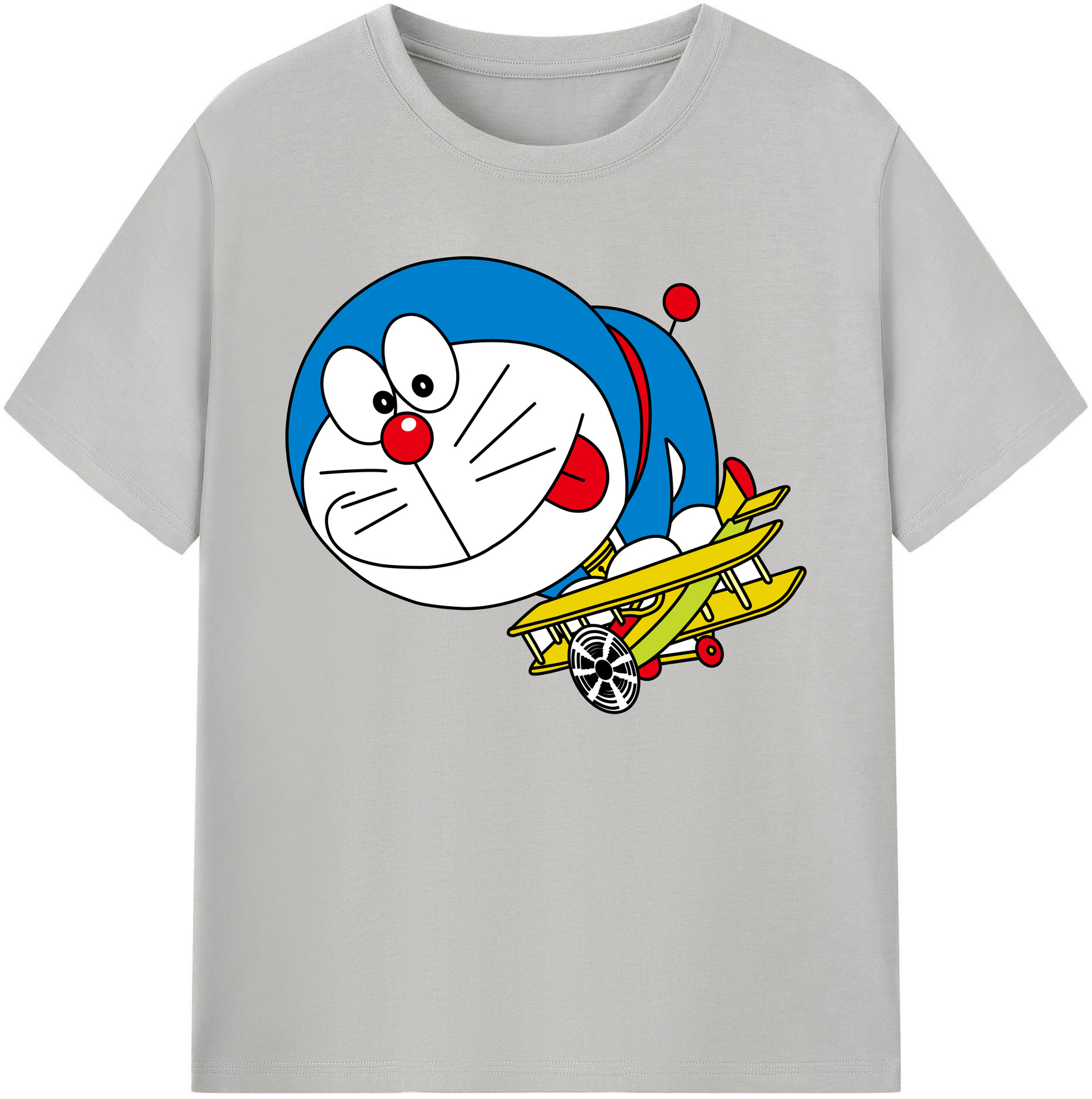 （画像用） ドラえもん Doraemon 綿100％ メンズ半袖Tシャツ｜肌触りやわらか＆通気性