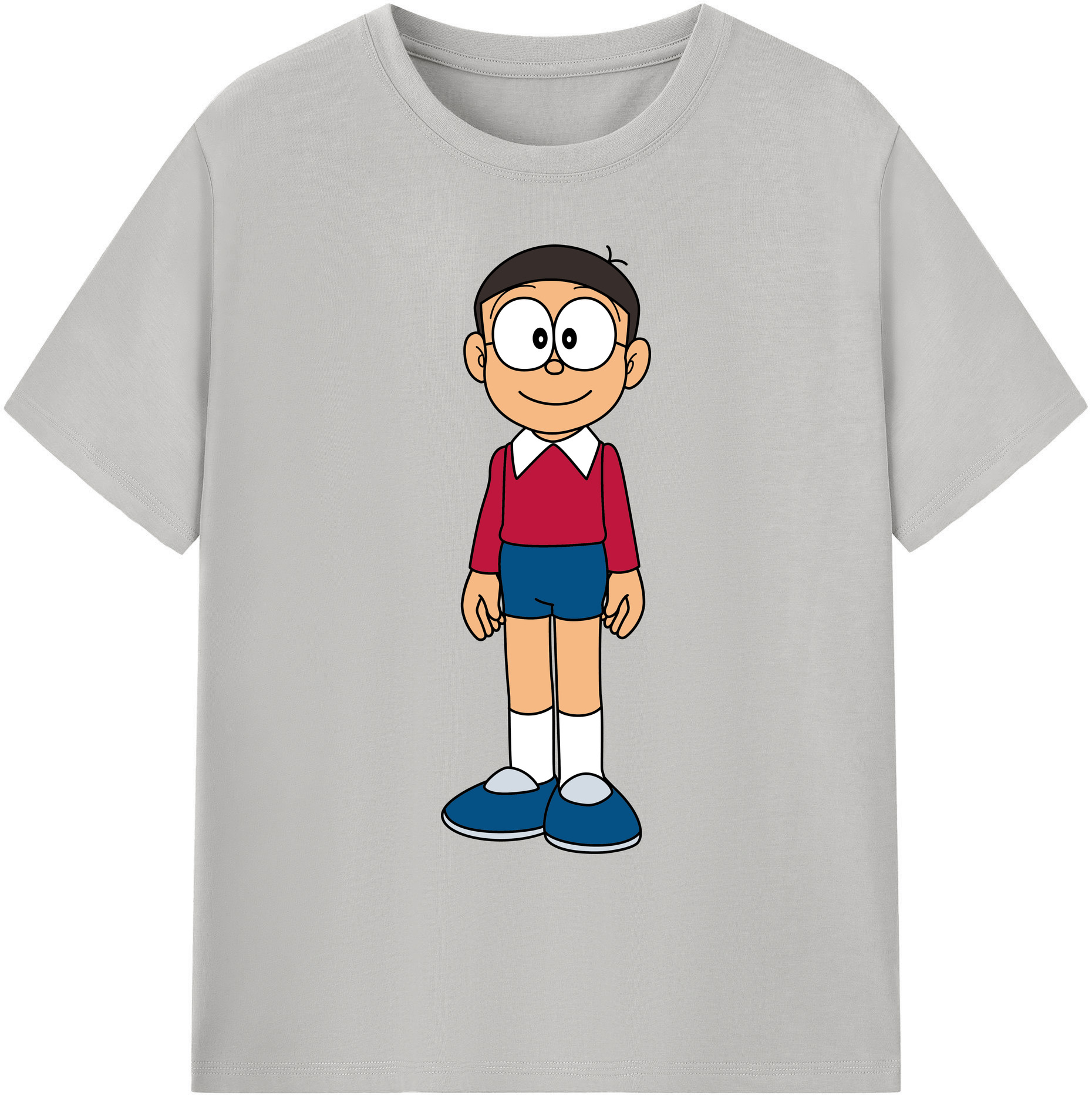 （画像用） ドラえもん 野比 のび太 Doraemon Nobita Nobi 綿100％ メンズ半袖Tシャツ｜肌触りやわらか＆通気性