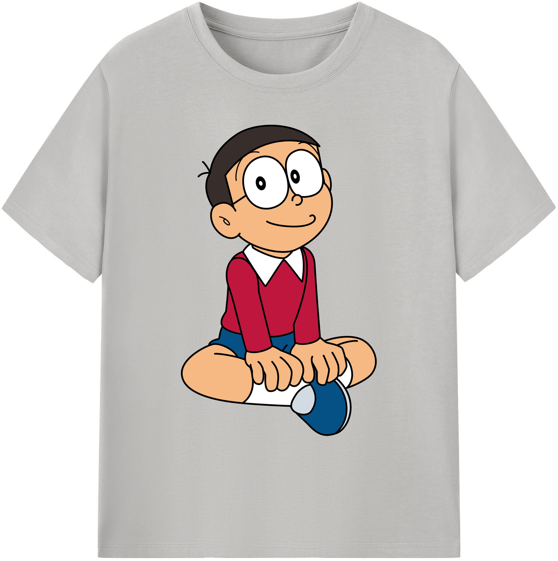 （画像用） ドラえもん 野比 のび太 Doraemon Nobita Nobi 綿100％ メンズ半袖Tシャツ｜肌触りやわらか＆通気性