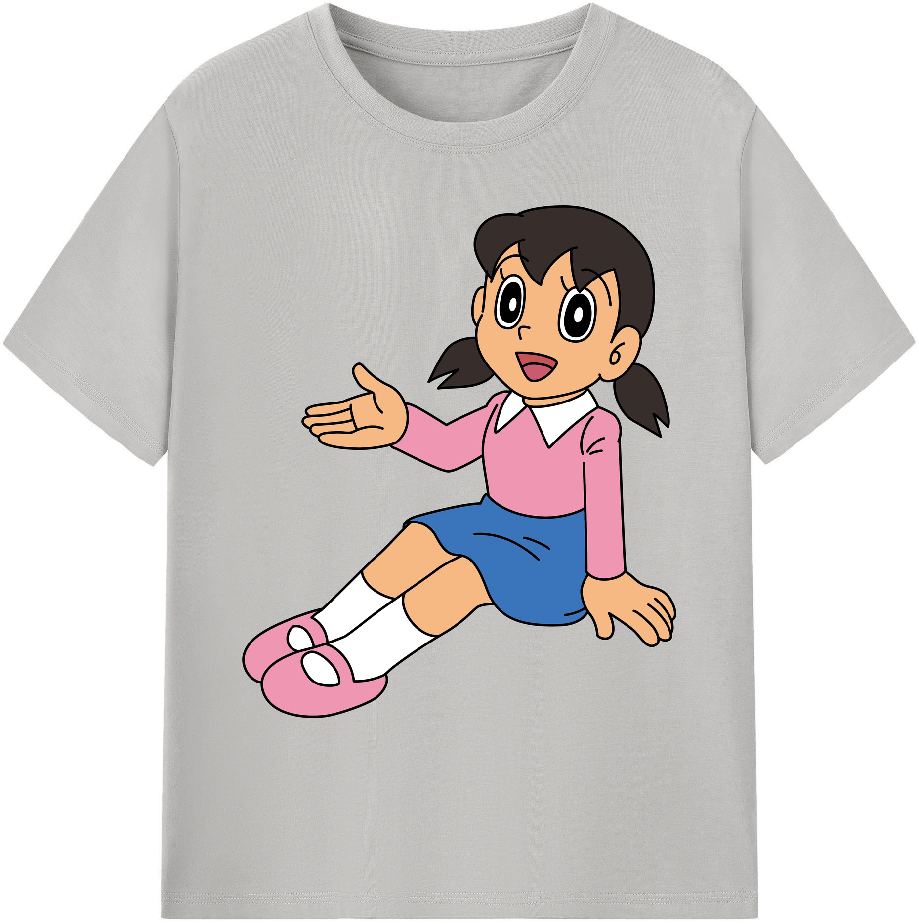 （画像用） ドラえもん みなもと しずか Doraemon Shizuka Minamoto 綿100％ メンズ半袖Tシャツ｜肌触りやわらか＆通気性