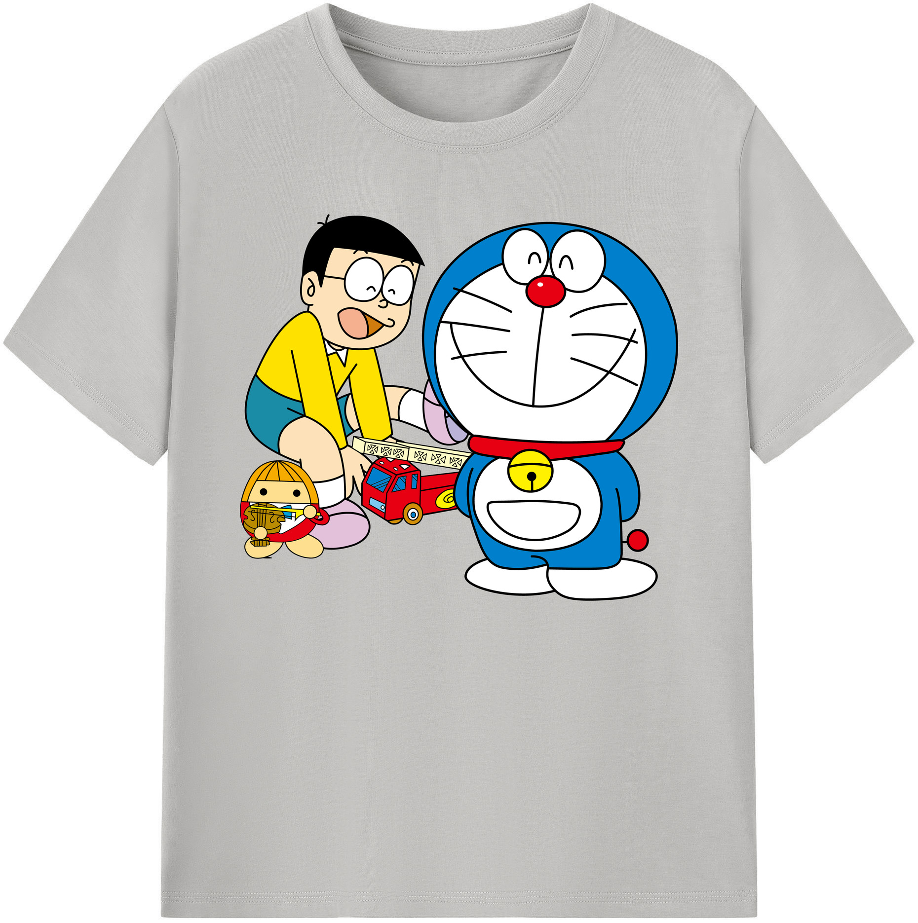 （画像用） ドラえもん Doraemon 綿100％ メンズ半袖Tシャツ｜肌触りやわらか＆通気性
