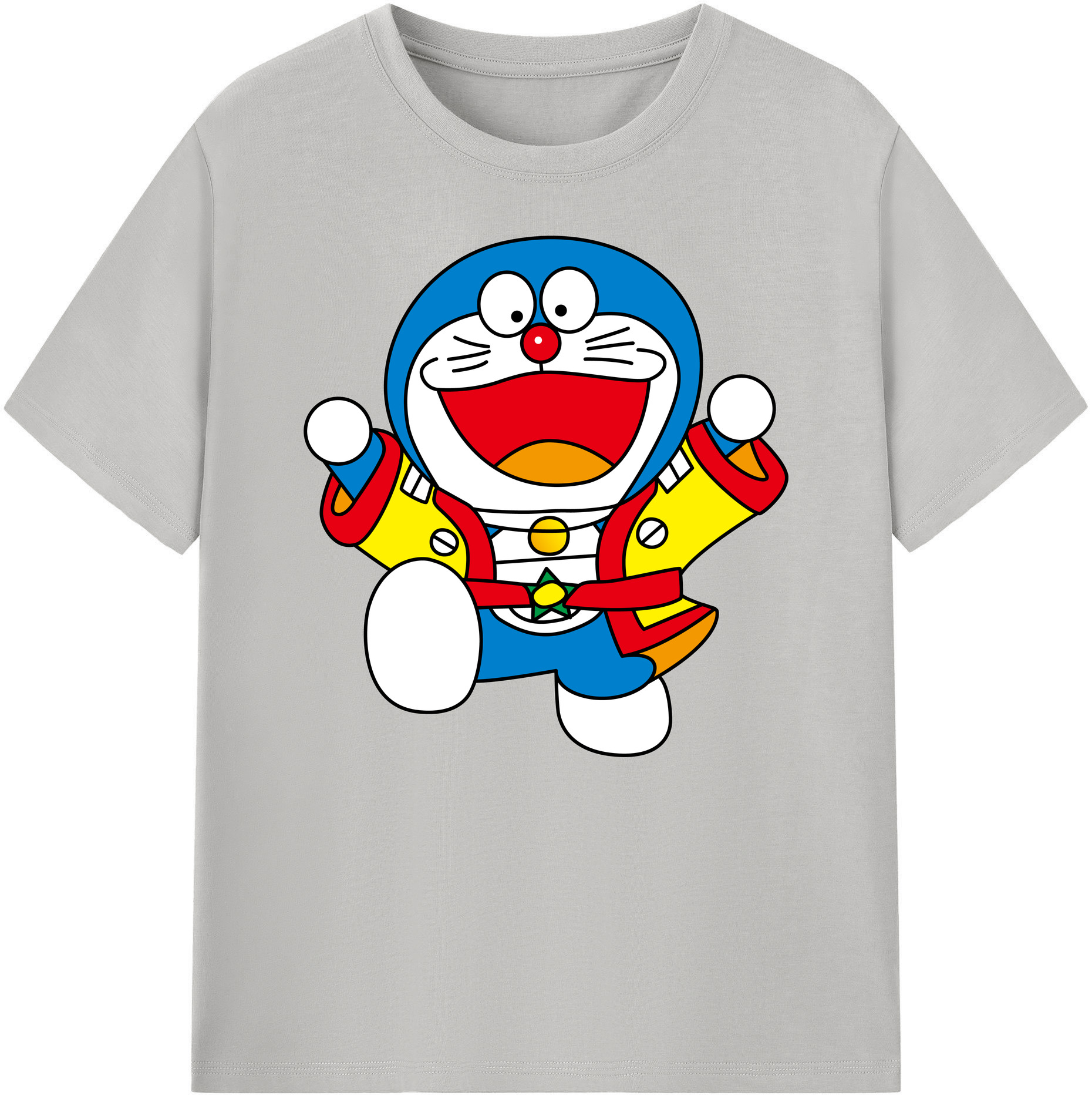 （画像用） ドラえもん Doraemon 綿100％ メンズ半袖Tシャツ｜肌触りやわらか＆通気性
