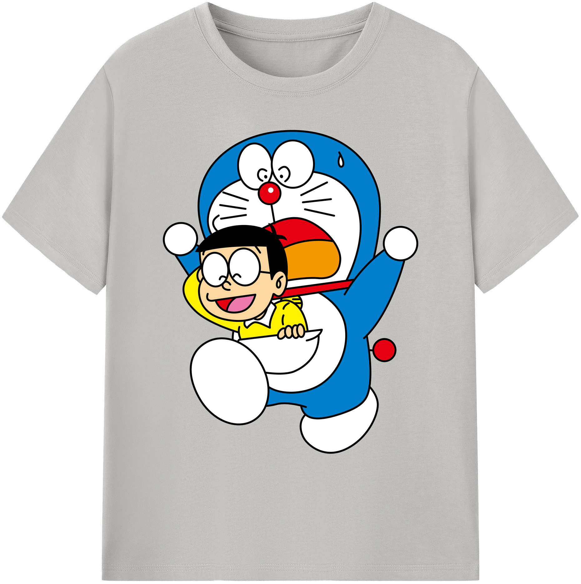 （画像用） ドラえもん Doraemon 綿100％ メンズ半袖Tシャツ｜肌触りやわらか＆通気性