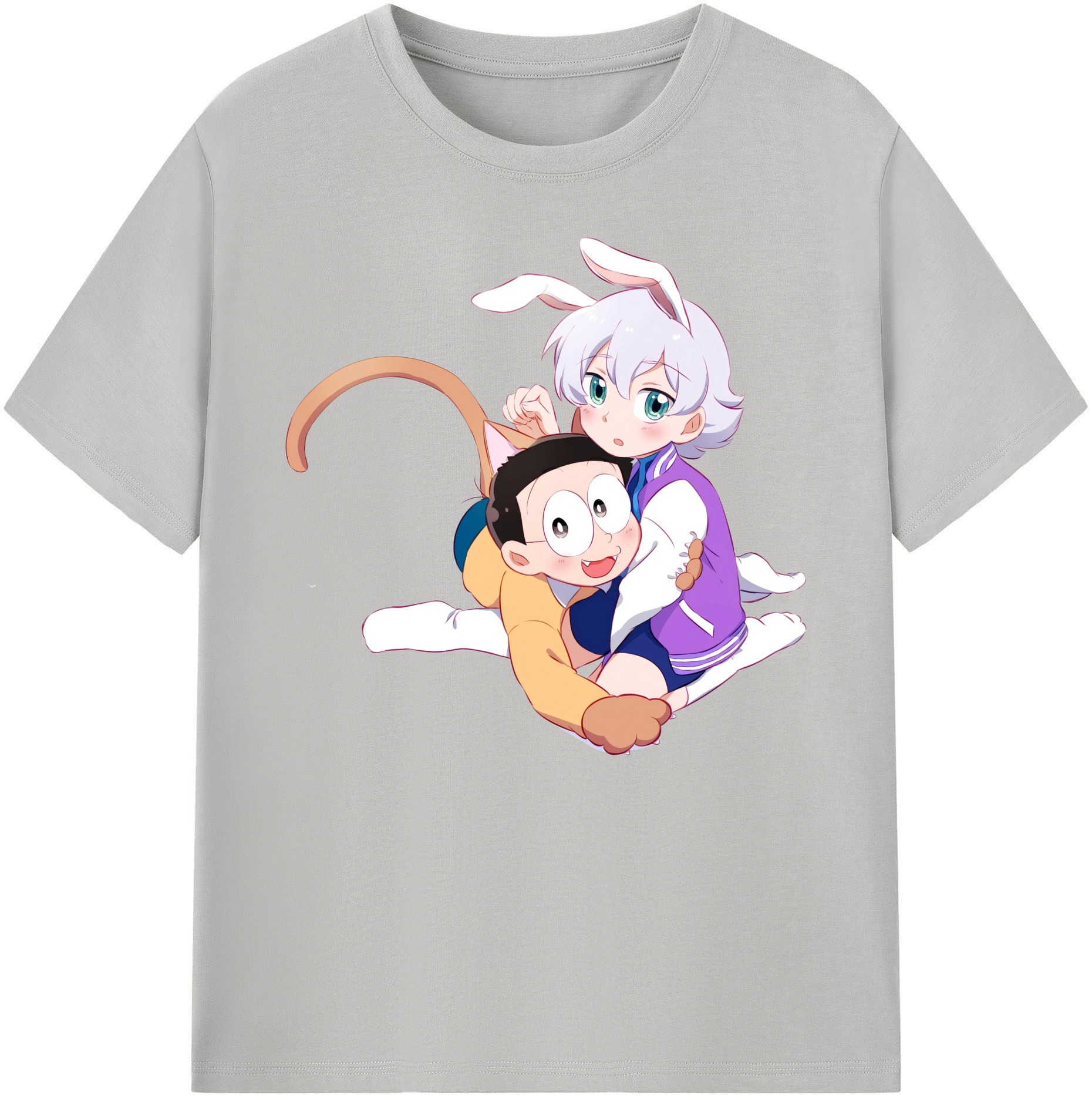 （画像用） ドラえもん 野比 のび太 Doraemon Nobita Nobi 綿100％ メンズ半袖Tシャツ｜肌触りやわらか＆通気性