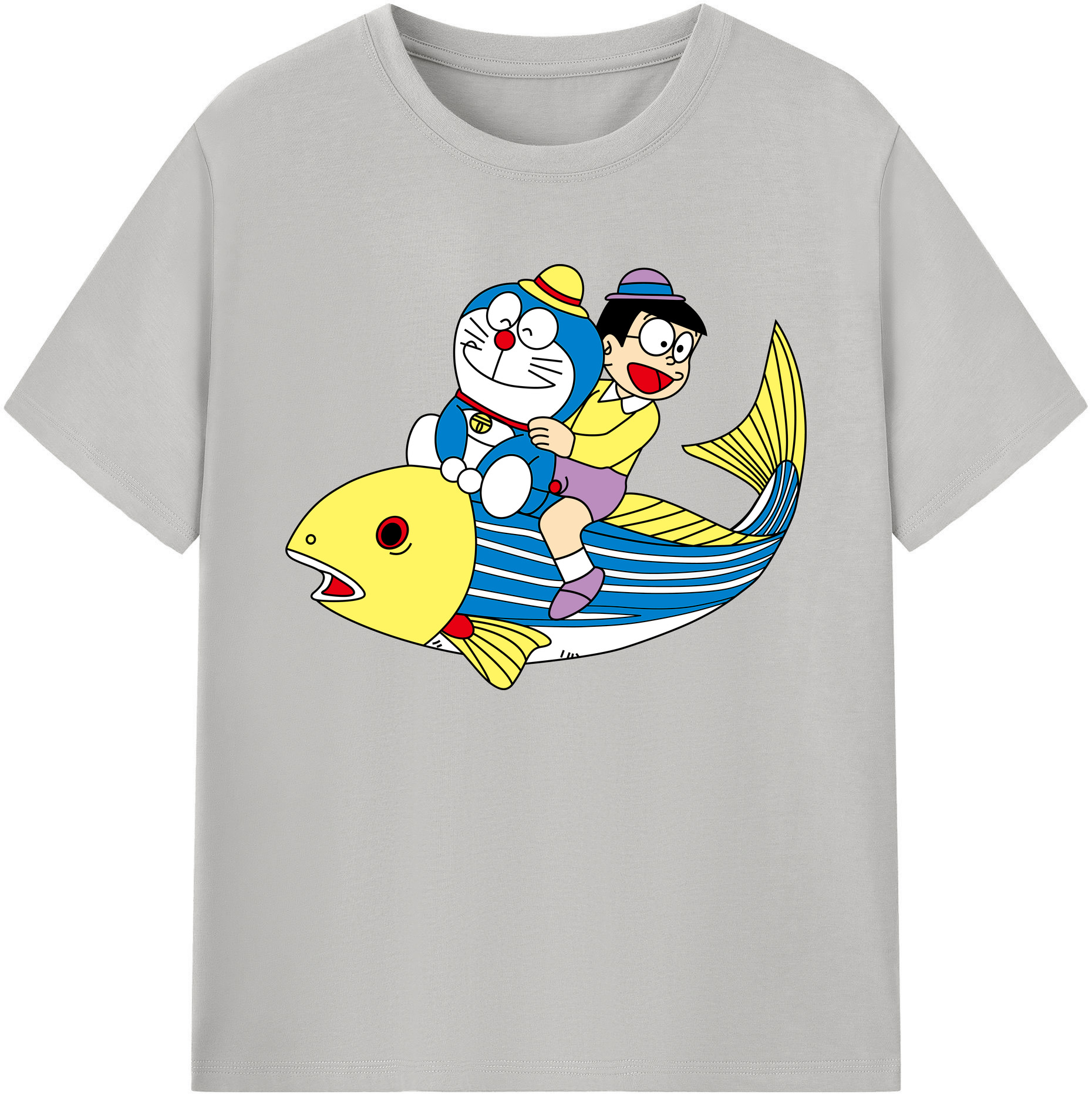 （画像用） ドラえもん 野比 のび太 Doraemon Nobita Nobi 綿100％ メンズ半袖Tシャツ｜肌触りやわらか＆通気性