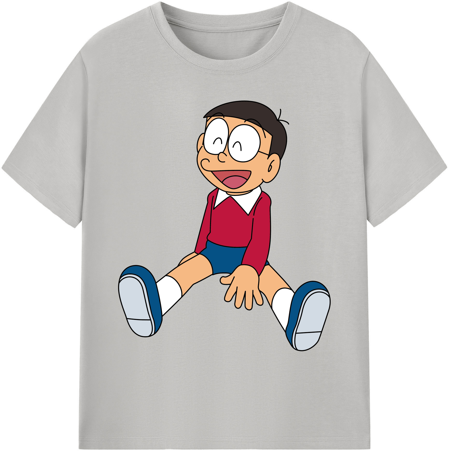 （画像用） ドラえもん 野比 のび太 Doraemon Nobita Nobi 綿100％ メンズ半袖Tシャツ｜肌触りやわらか＆通気性
