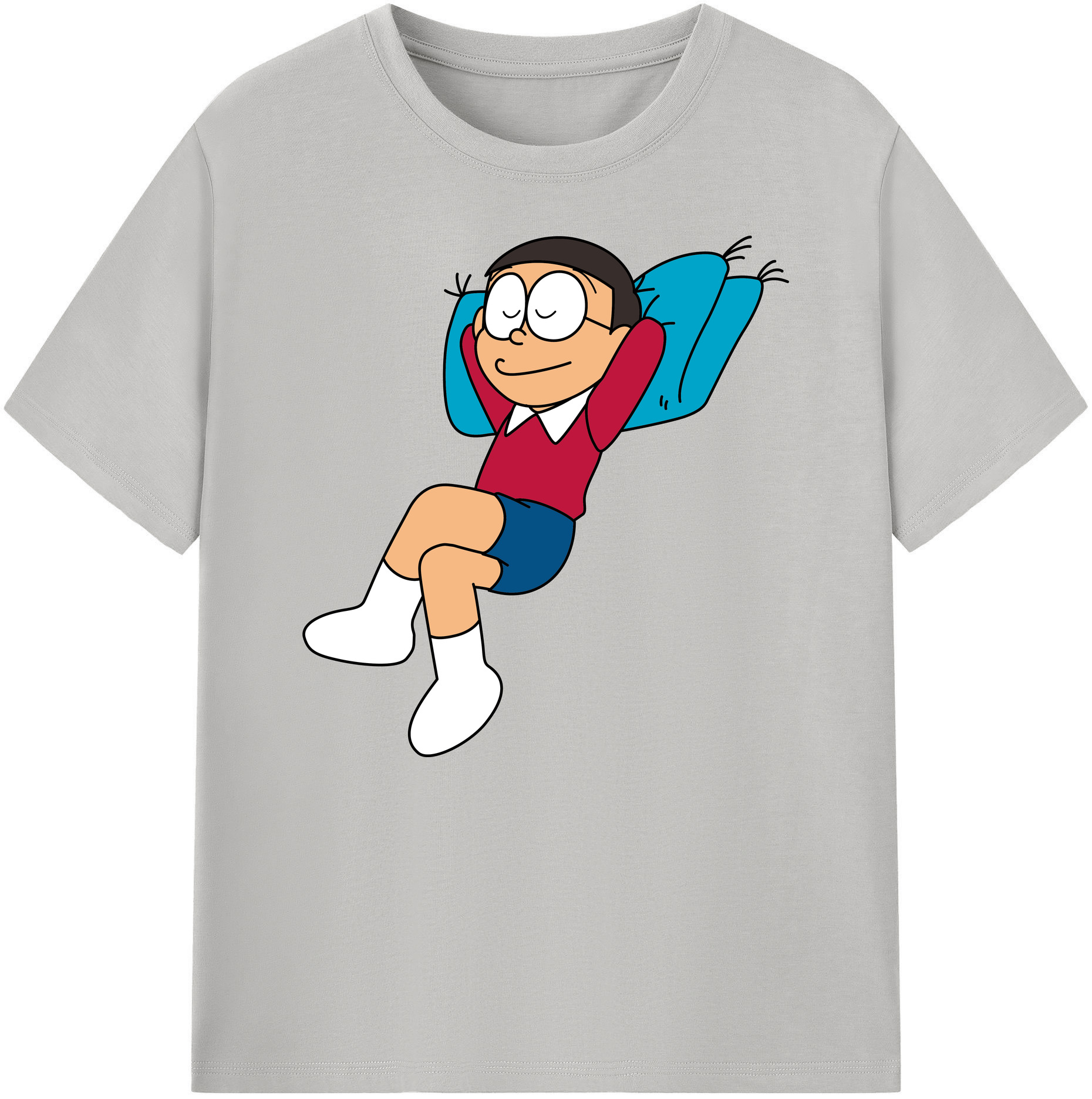 （画像用） ドラえもん 野比 のび太 Doraemon Nobita Nobi 綿100％ メンズ半袖Tシャツ｜肌触りやわらか＆通気性