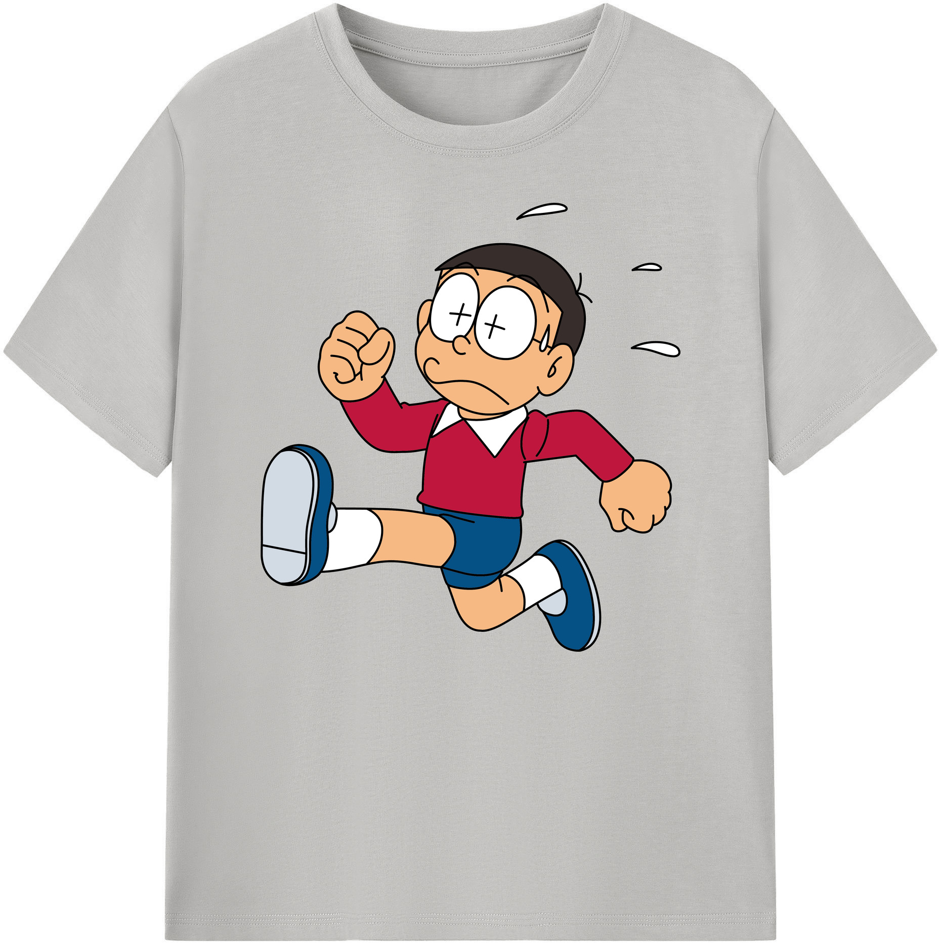 （画像用） ドラえもん 野比 のび太 Doraemon Nobita Nobi 綿100％ メンズ半袖Tシャツ｜肌触りやわらか＆通気性