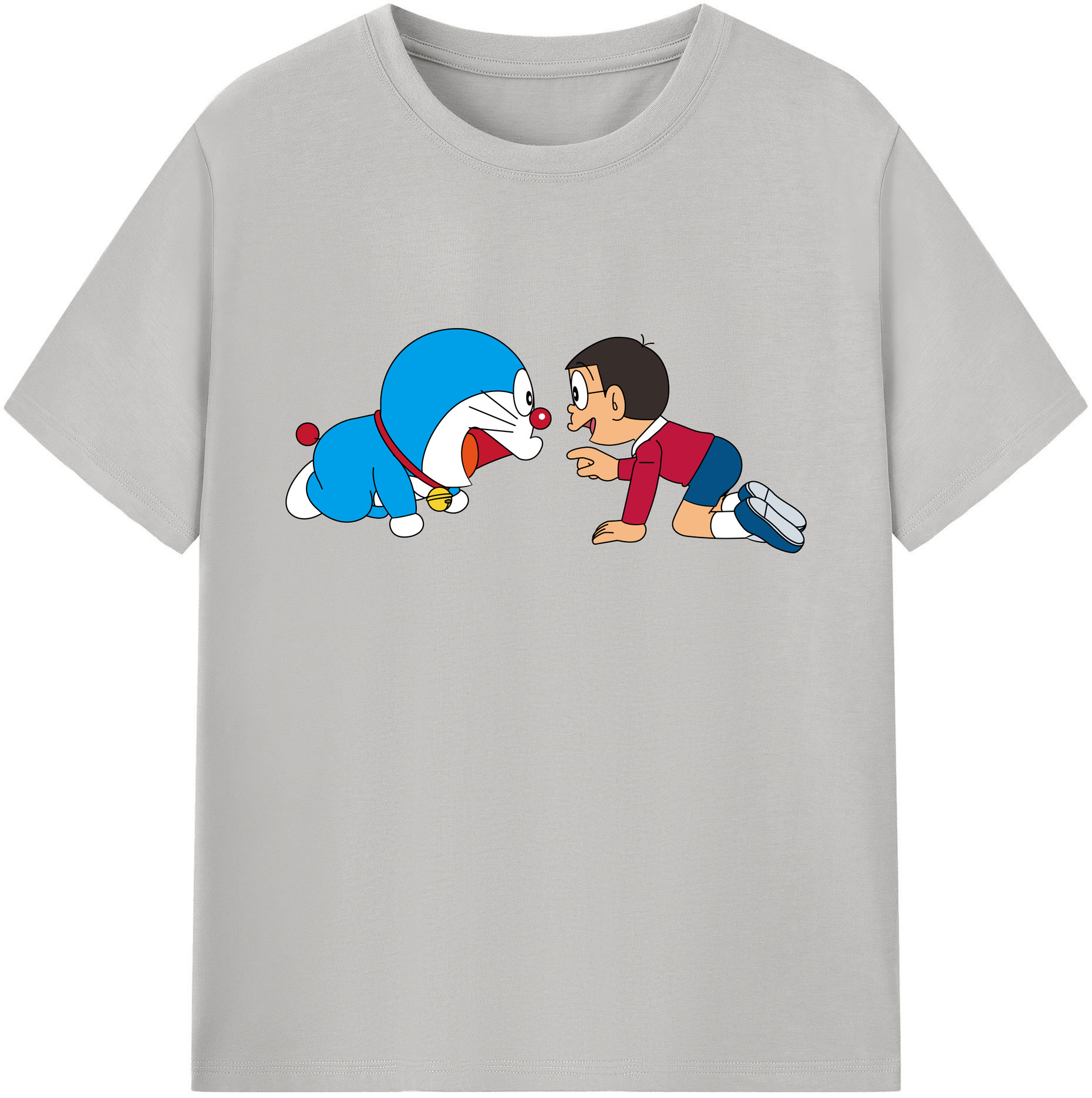 （画像用） ドラえもん 野比 のび太 Doraemon Nobita Nobi 綿100％ メンズ半袖Tシャツ｜肌触りやわらか＆通気性