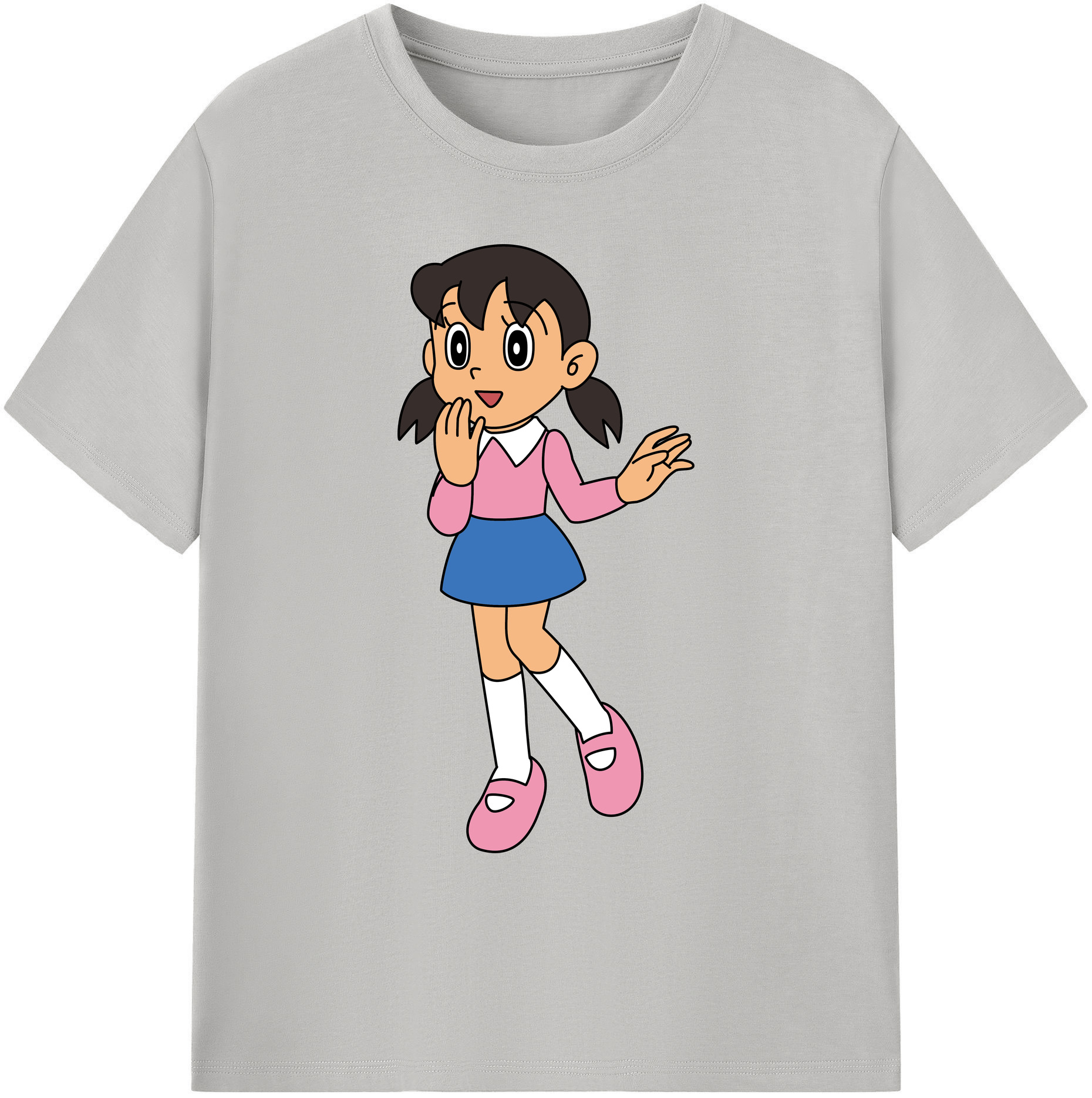 （画像用） ドラえもん みなもと しずか Doraemon Shizuka Minamoto 綿100％ メンズ半袖Tシャツ｜肌触りやわらか＆通気性