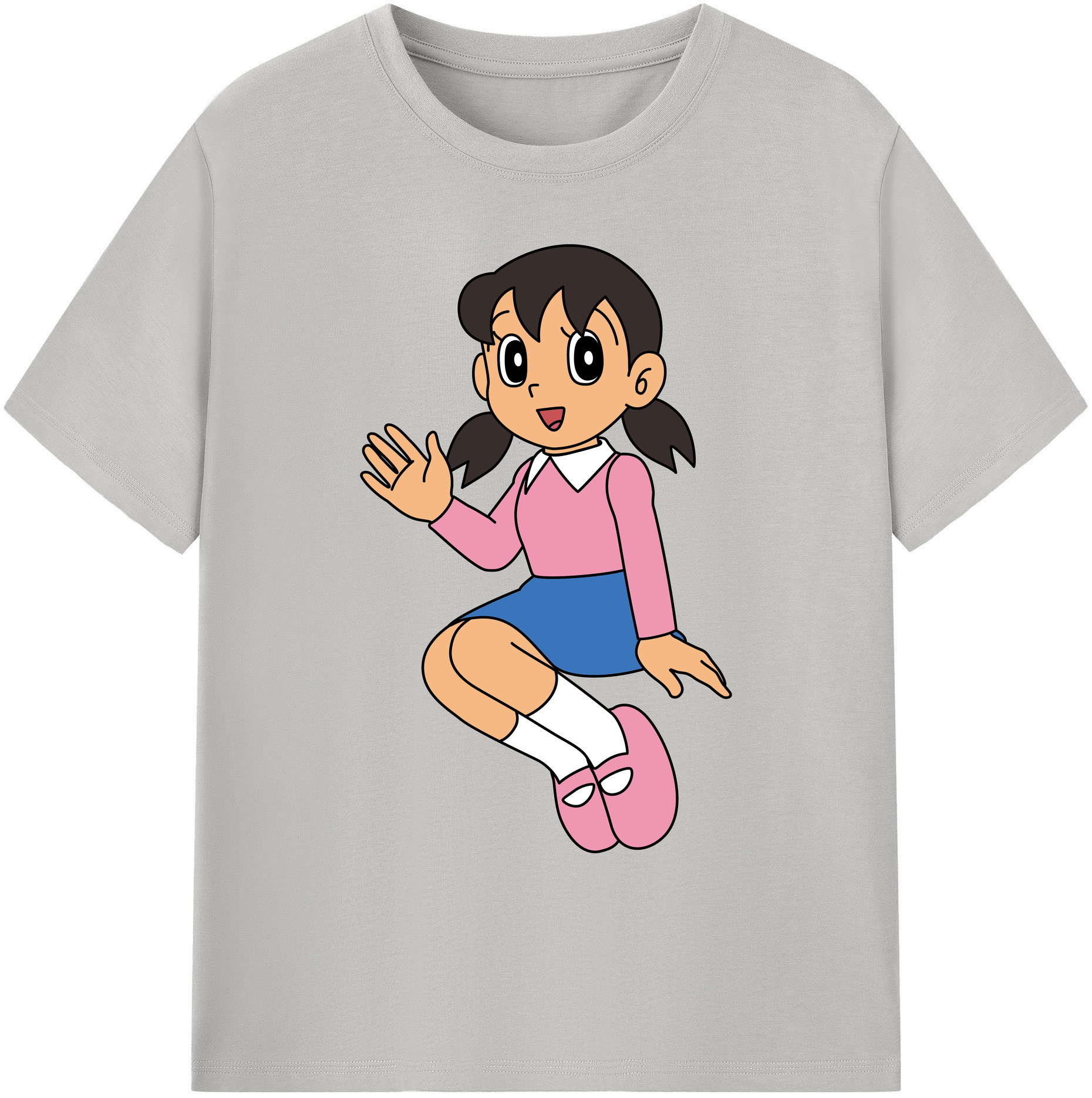 （画像用） ドラえもん みなもと しずか Doraemon Shizuka Minamoto 綿100％ メンズ半袖Tシャツ｜肌触りやわらか＆通気性