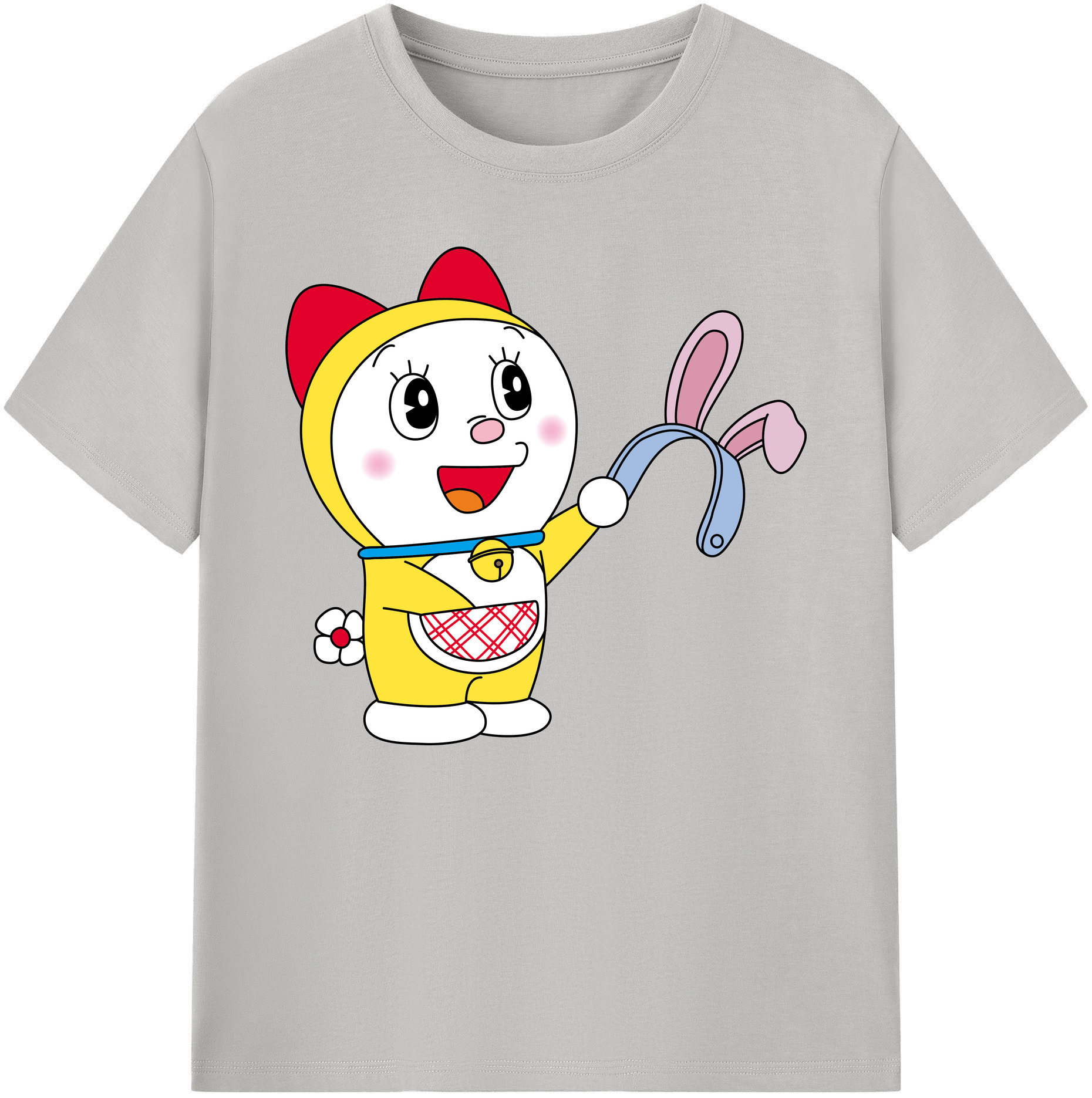 （画像用） ドラえもん ドラミ Doraemon Dorami 綿100％ メンズ半袖Tシャツ｜肌触りやわらか＆通気性