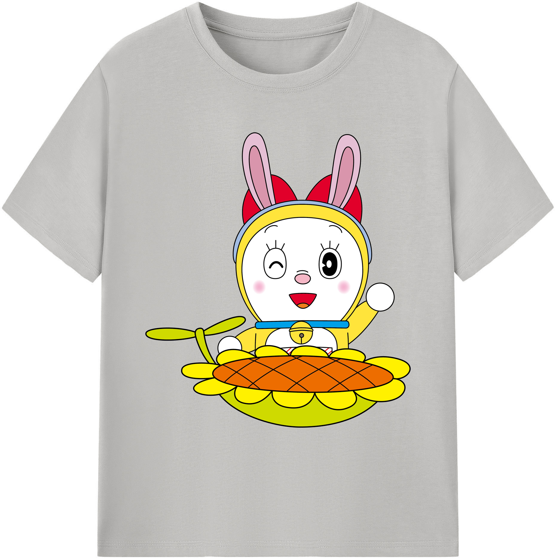 （画像用） ドラえもん ドラミ Doraemon Dorami 綿100％ メンズ半袖Tシャツ｜肌触りやわらか＆通気性