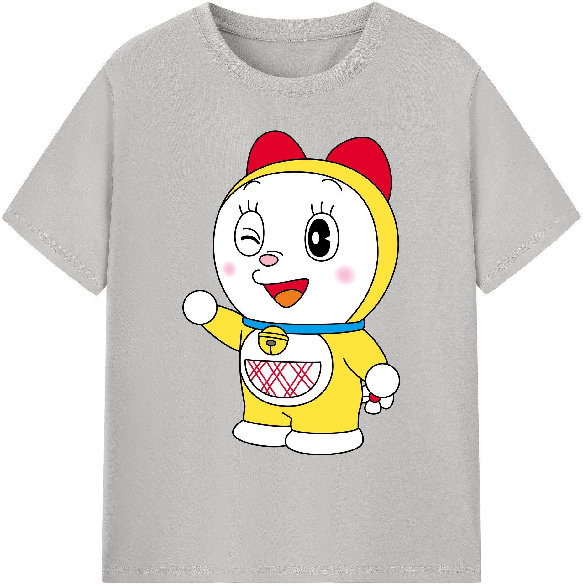 （画像用） ドラえもん ドラミ Doraemon Dorami 綿100％ メンズ半袖Tシャツ｜肌触りやわらか＆通気性