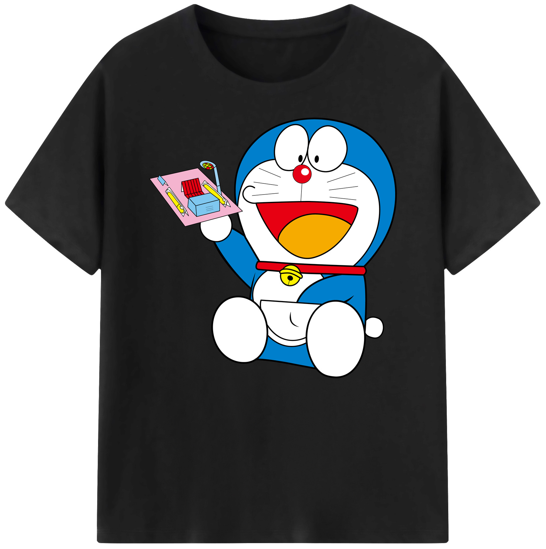 （画像用） ドラえもん Doraemon 綿100％ メンズ半袖Tシャツ｜肌触りやわらか＆通気性