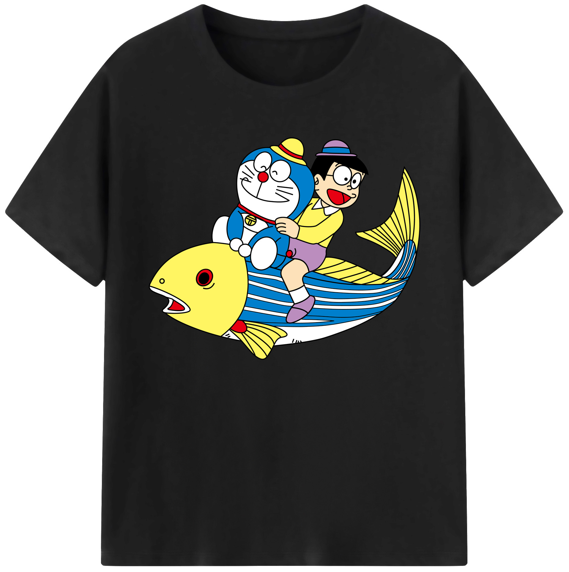 （画像用） ドラえもん 野比 のび太 Doraemon Nobita Nobi 綿100％ メンズ半袖Tシャツ｜肌触りやわらか＆通気性
