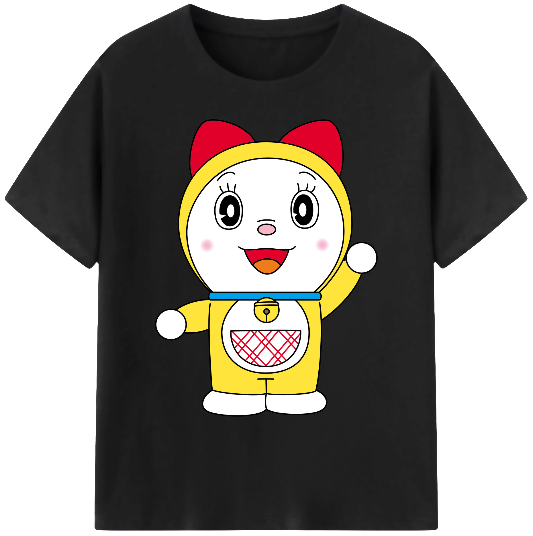 （画像用） ドラえもん ドラミ Doraemon Dorami 綿100％ メンズ半袖Tシャツ｜肌触りやわらか＆通気性