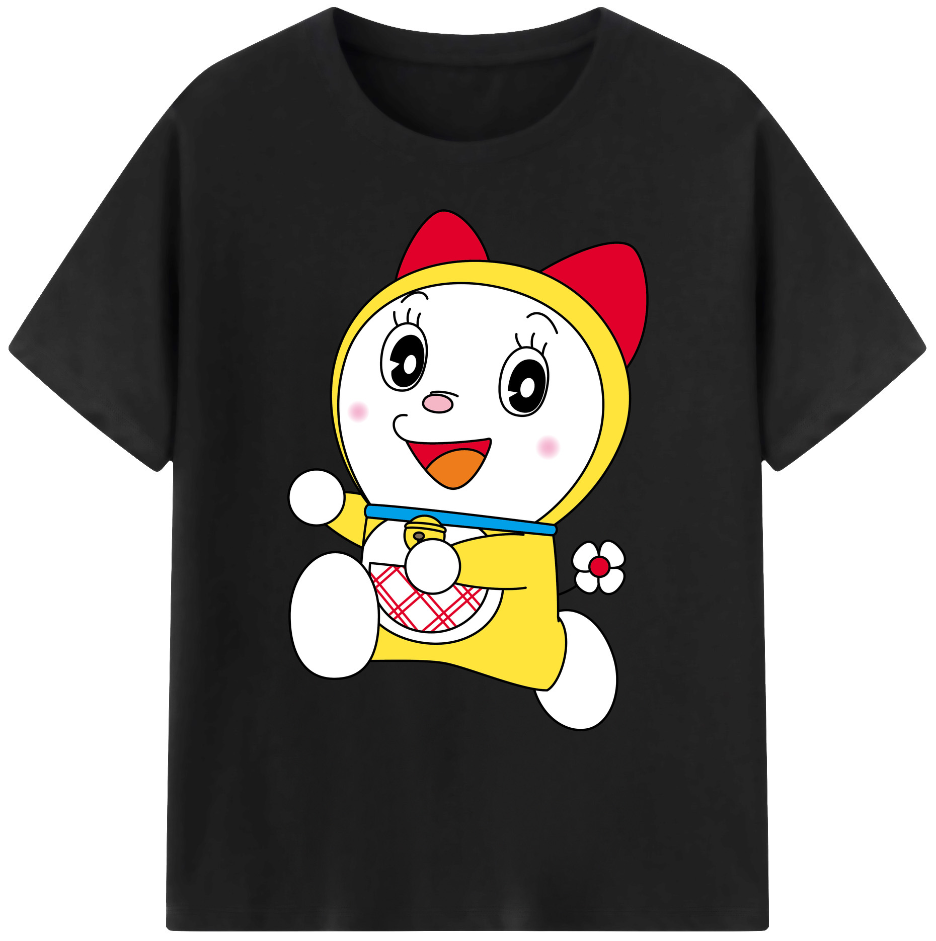 （画像用） ドラえもん ドラミ Doraemon Dorami 綿100％ メンズ半袖Tシャツ｜肌触りやわらか＆通気性